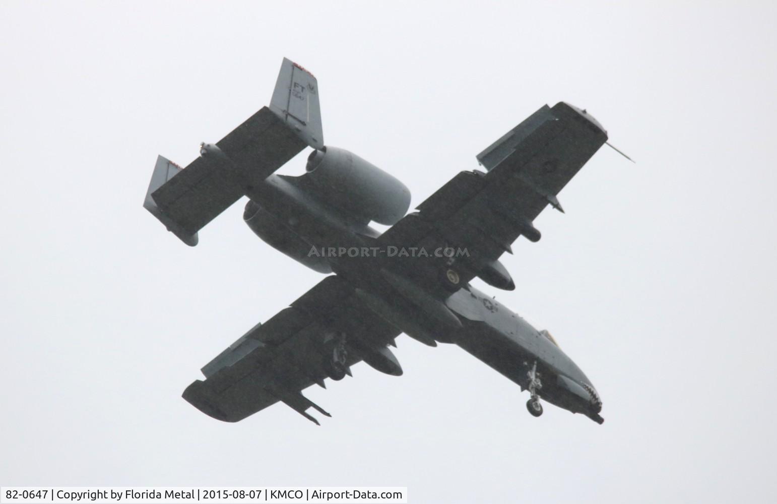 82-0647, Fairchild A-10A Thunderbolt II C/N A10-0695, MCO spotting