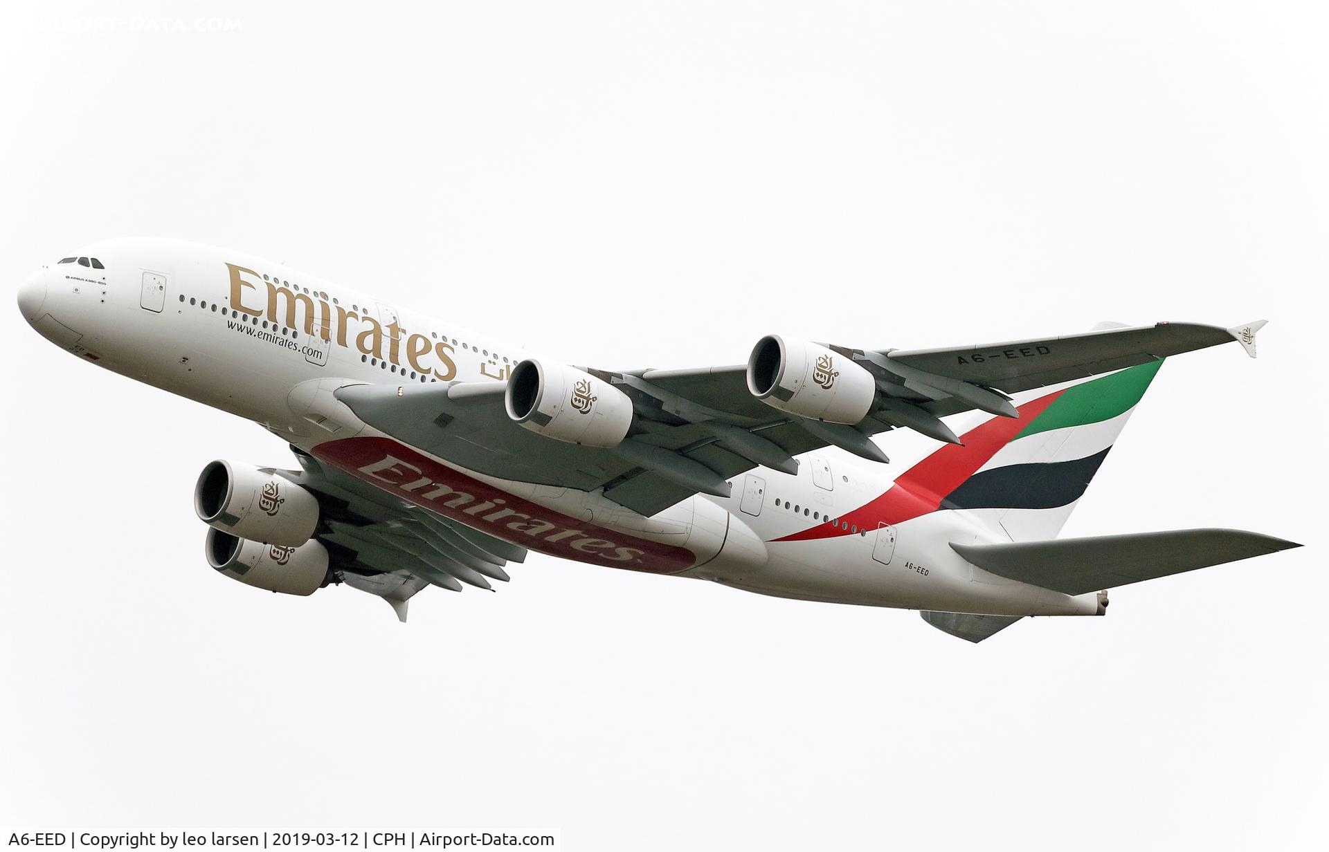 A6-EED, 2012 Airbus A380-861 C/N 111, Copenhagen 12.3.2019