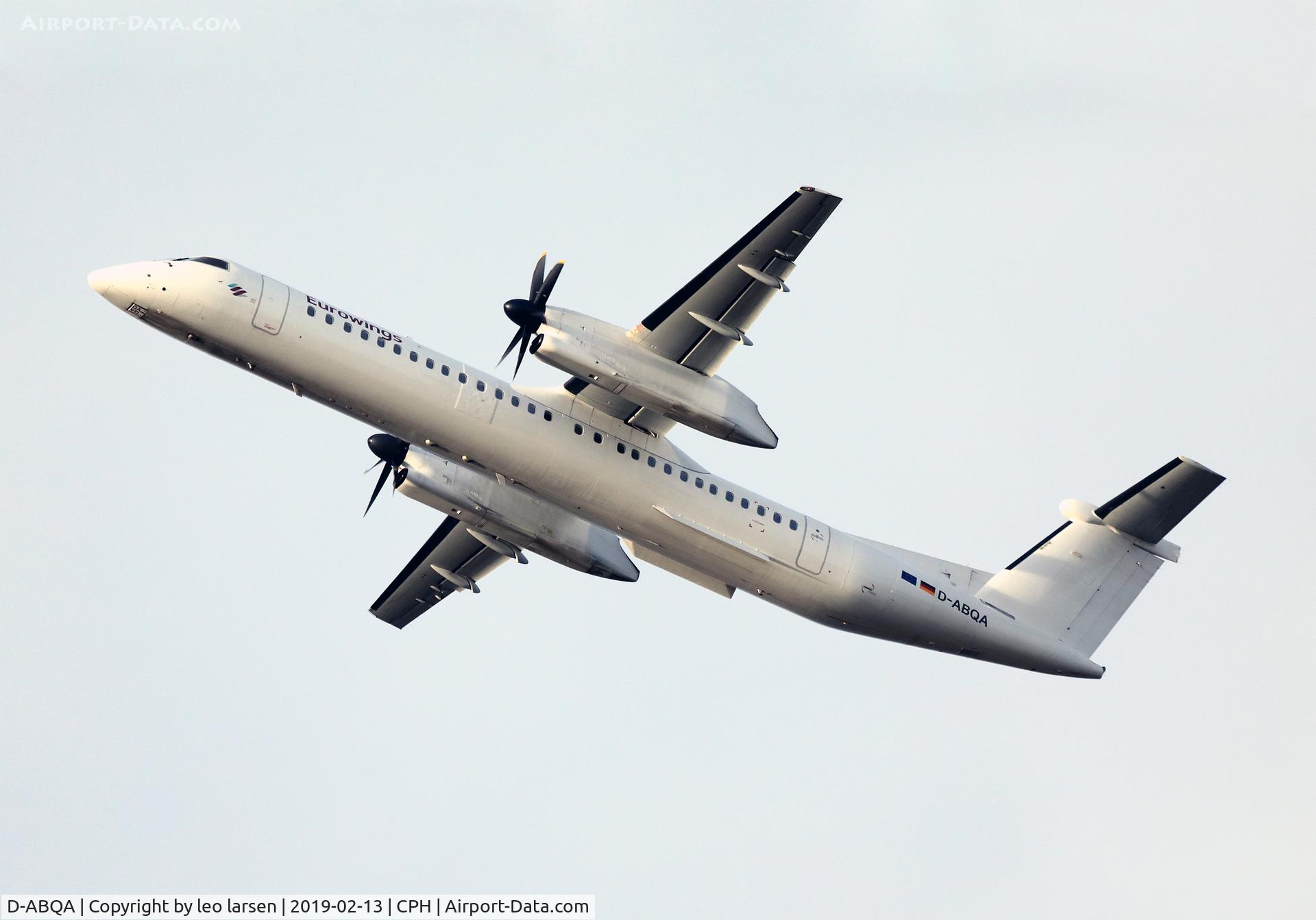 D-ABQA, 2008 De Havilland Canada DHC-8-402Q Dash 8 C/N 4223, Copenhagen 13.2.2019