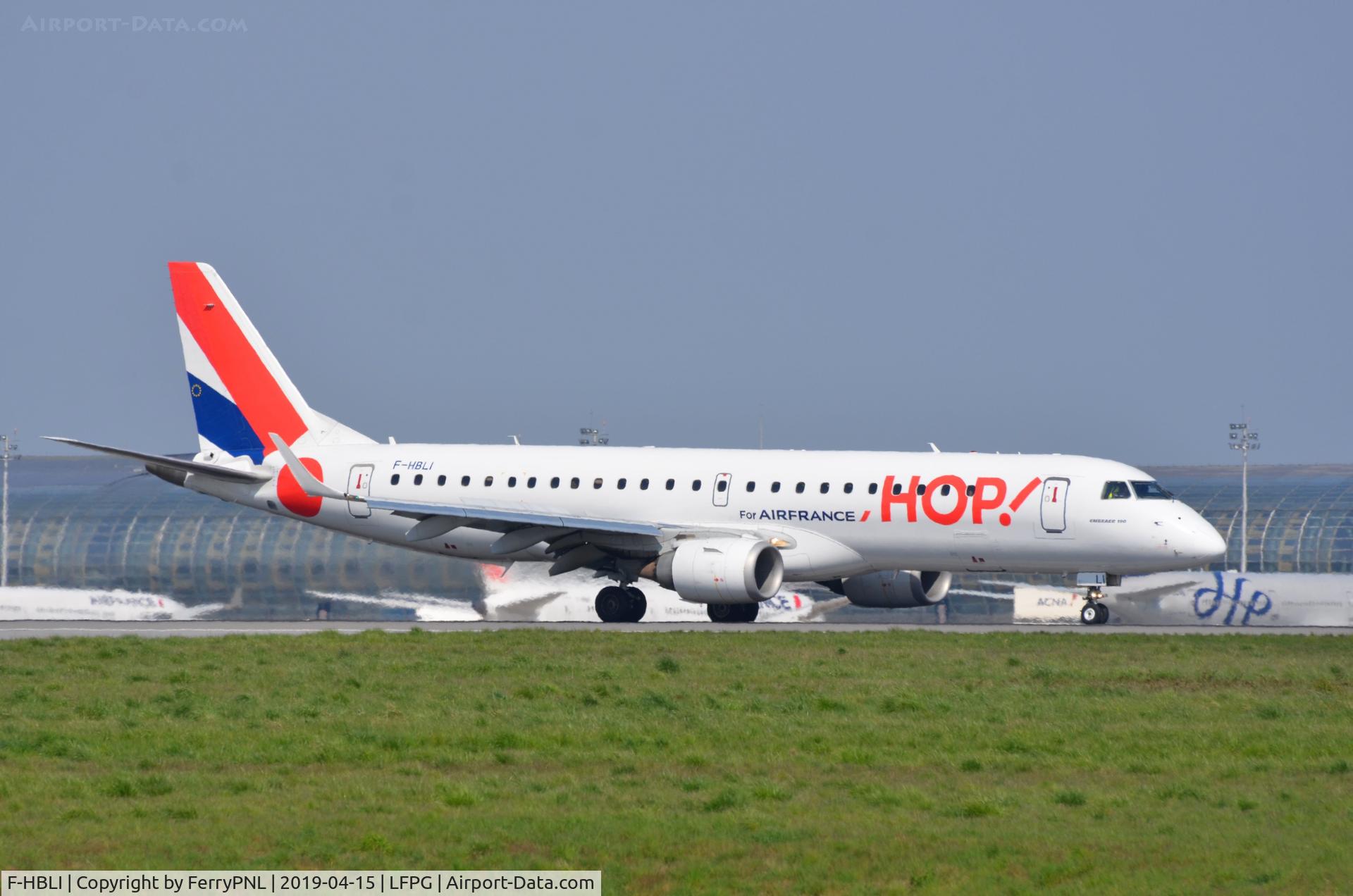 F-HBLI, 2009 Embraer 190LR (ERJ-190-100LR) C/N 19000298, Hop ERJ190 arrived in CDG