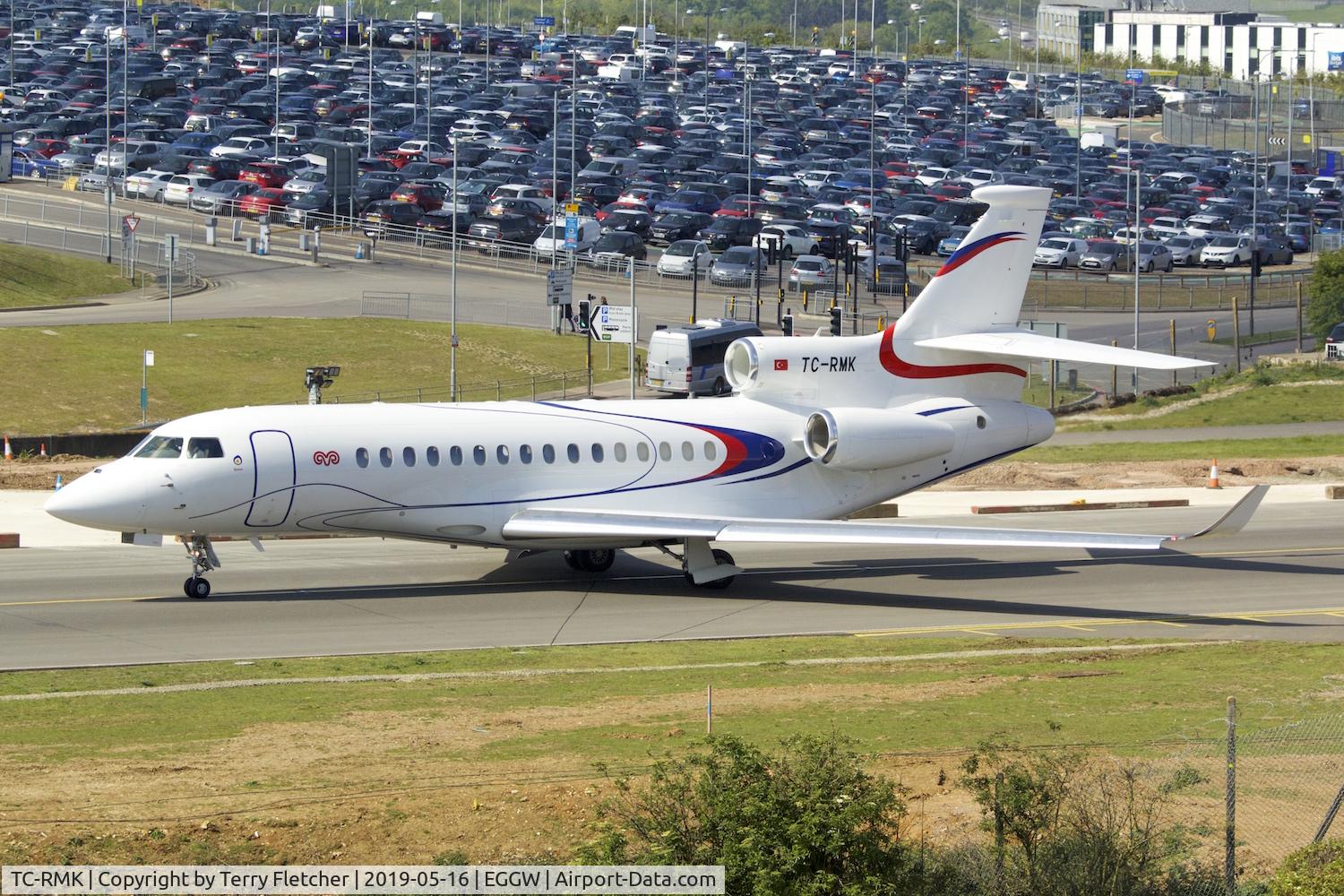 TC-RMK, 2015 Dassault Falcon 8X C/N 402, at Luton Airport