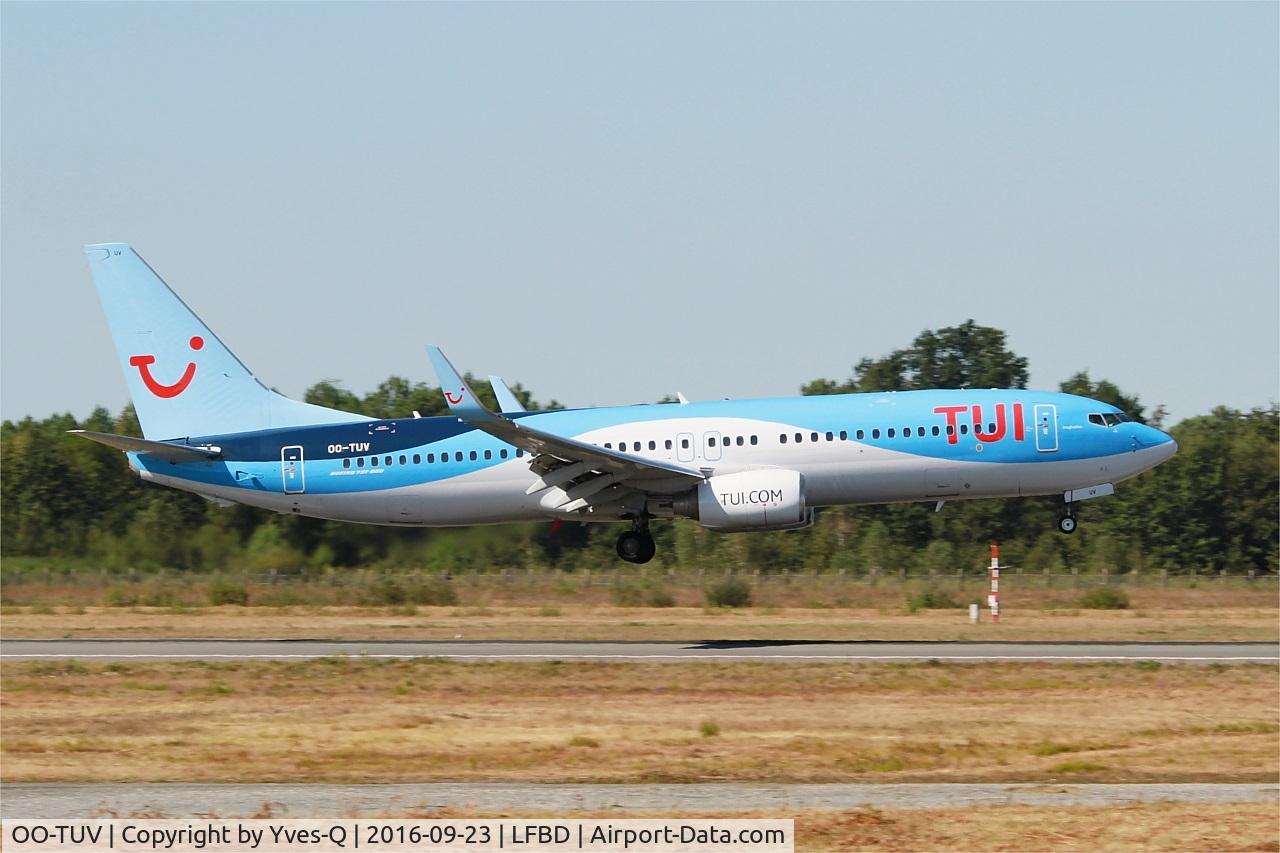 OO-TUV, 2011 Boeing 737-86J C/N 36883, Boeing 737-86J, Landing rwy 05, Bordeaux Mérignac airport (LFBD-BOD)