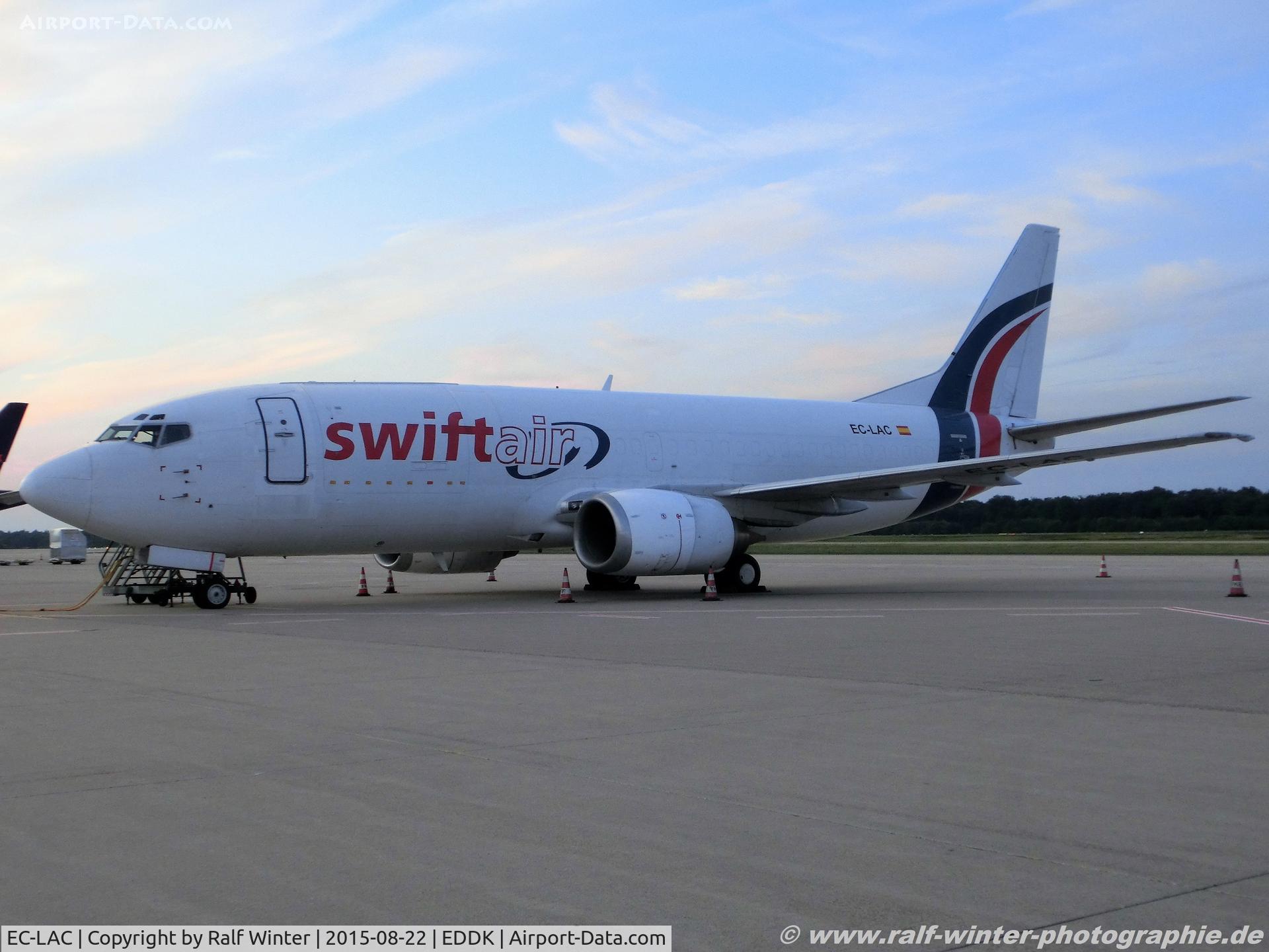 EC-LAC, 1989 Boeing 737-3M8/F C/N 24022, Boeing 737-3M8F - W3 SWT Swiftair - 24022 - EC-LAC - 22.08.2015 - CGN