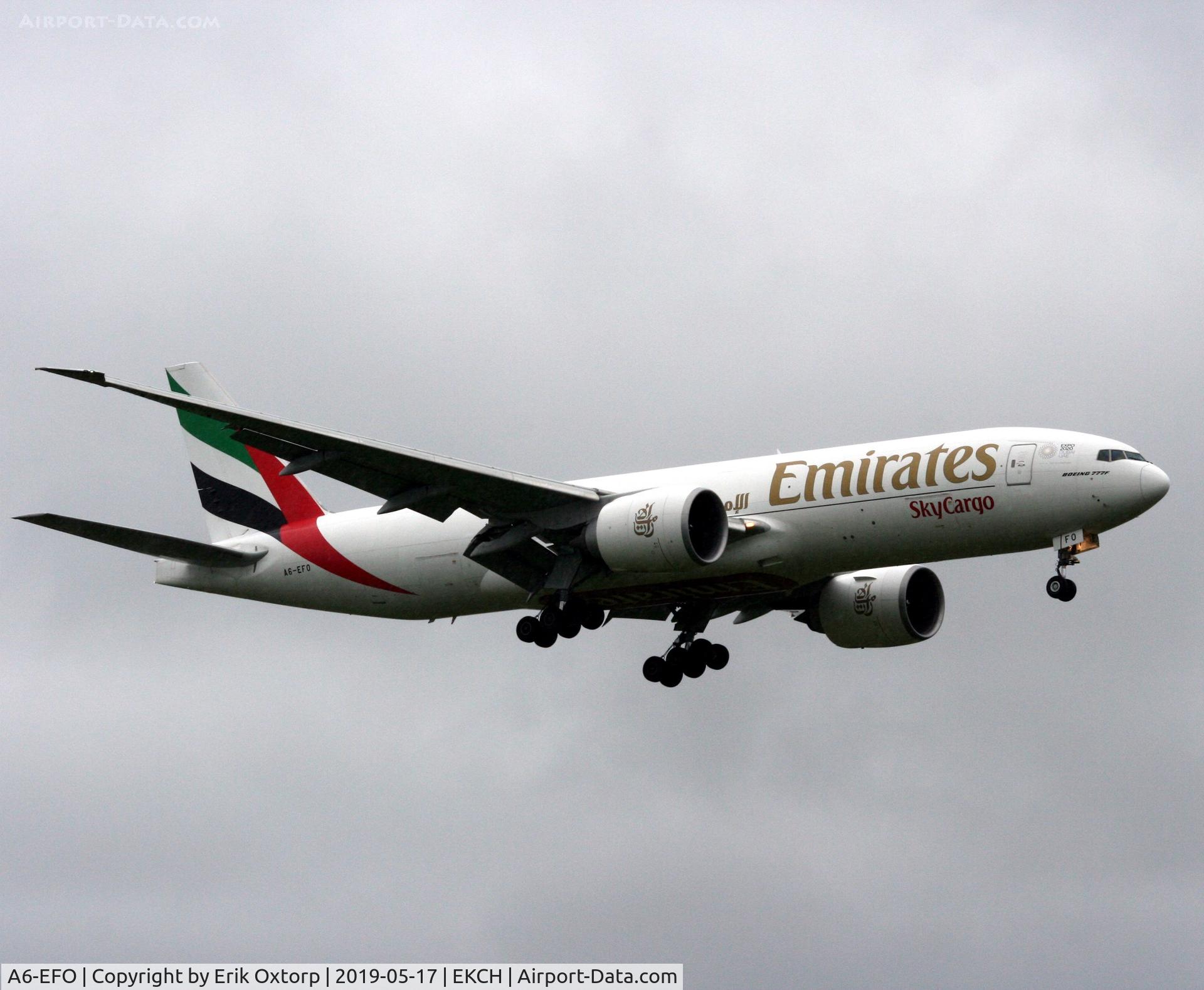 A6-EFO, 2014 Boeing 777-F1H C/N 42233, A6-EFO landing rw 04L