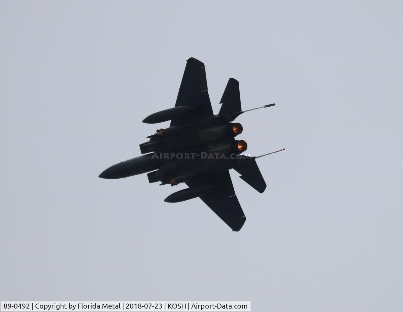89-0492, 1989 McDonnell Douglas F-15E Strike Eagle C/N 1139/E114, Air Venture 2018