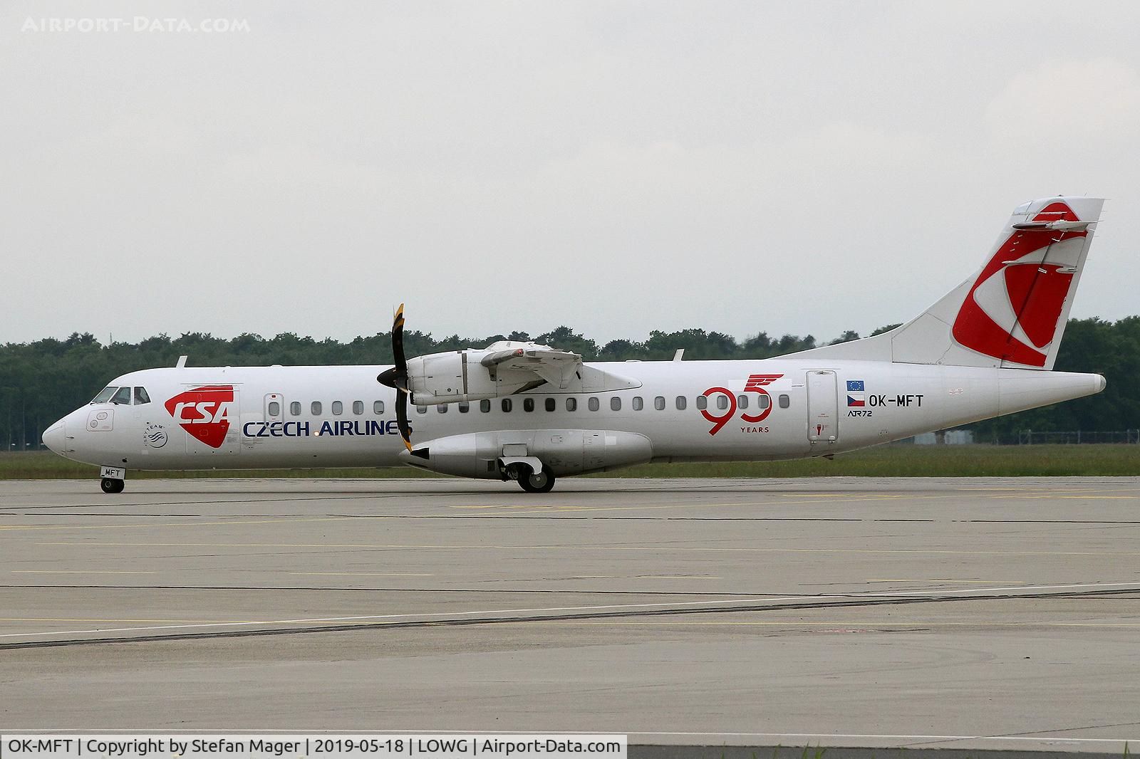 OK-MFT, 2007 ATR 72-212A C/N 761, CSA ATR-72-200 @GRZ
(single charter to BWK)