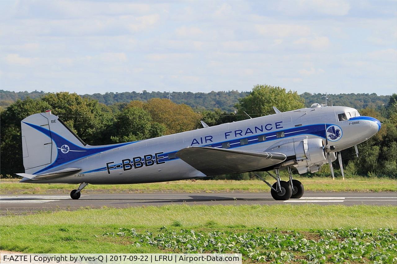 F-AZTE, 1943 Douglas C-47A-1-DL  Skytrain C/N 9172, Douglas C-47A Skytrain, Ready to take off rwy 23, Morlaix-Ploujean airport (LFRU-MXN) Air show 2017