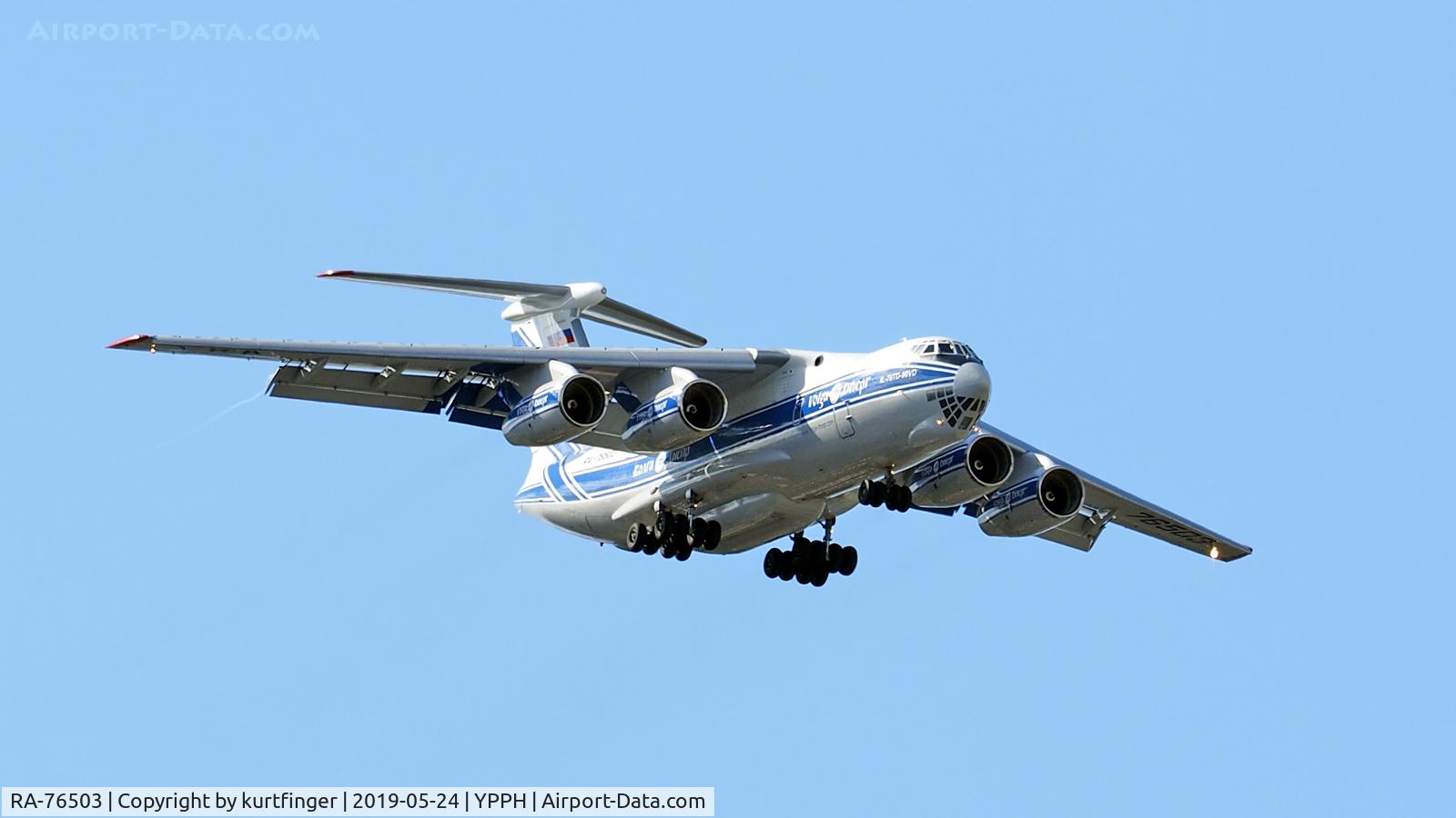 RA-76503, 2011 Ilyushin IL-76TD-90VD C/N 2093422748, Ilyushin IL-76TD-90VD. Volga-Dnepr Airlines RA-76503, final runway 21, YPPH 24/05/19.