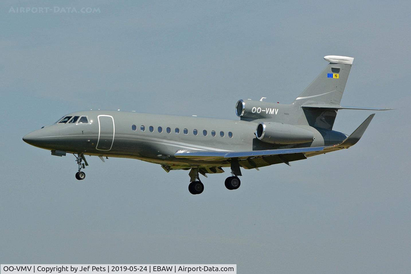 OO-VMV, 2018 Dassault Falcon 900EX C/N 330, Landing at Antwerp.