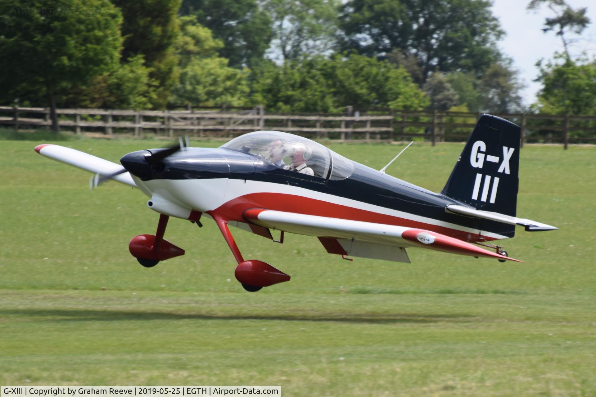 G-XIII, 2005 Vans RV-7 C/N PFA 323-14165, Departing from Old Warden.