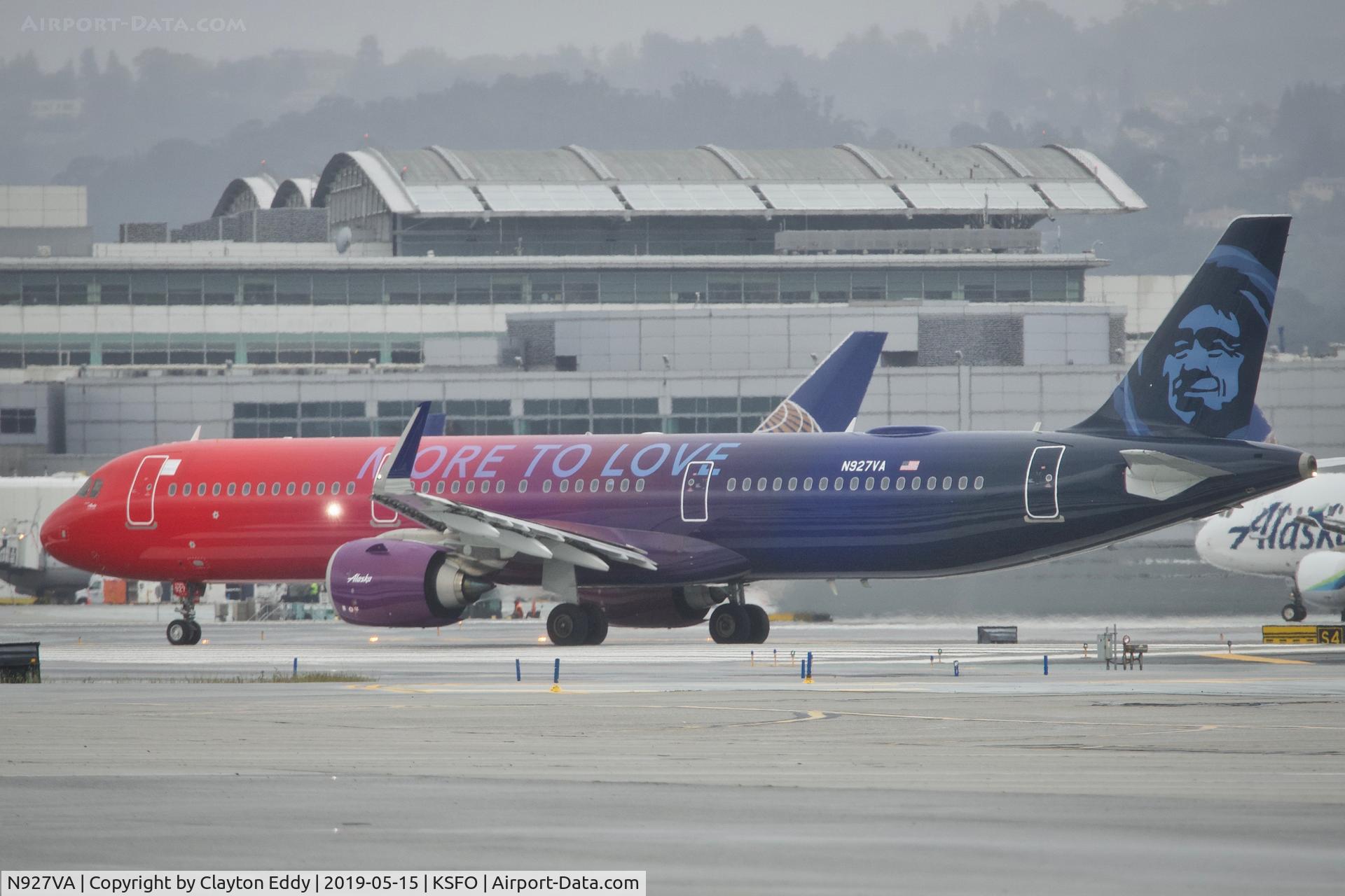 N927VA, 2018 Airbus A321-253N C/N 8126, SFO 2019.