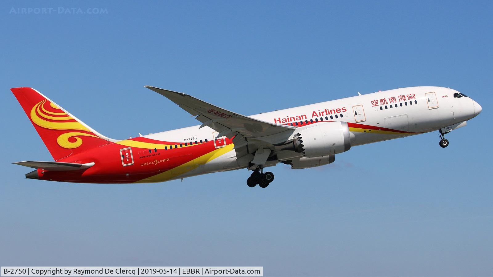 B-2750, 2014 Boeing 787-8 Dreamliner Dreamliner C/N 34942, Departing Brussels.