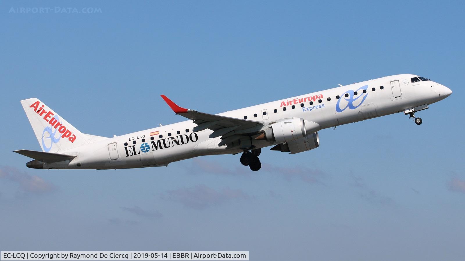 EC-LCQ, 2010 Embraer 195LR (ERJ-190-200LR) C/N 19000303, Departing Brussels.