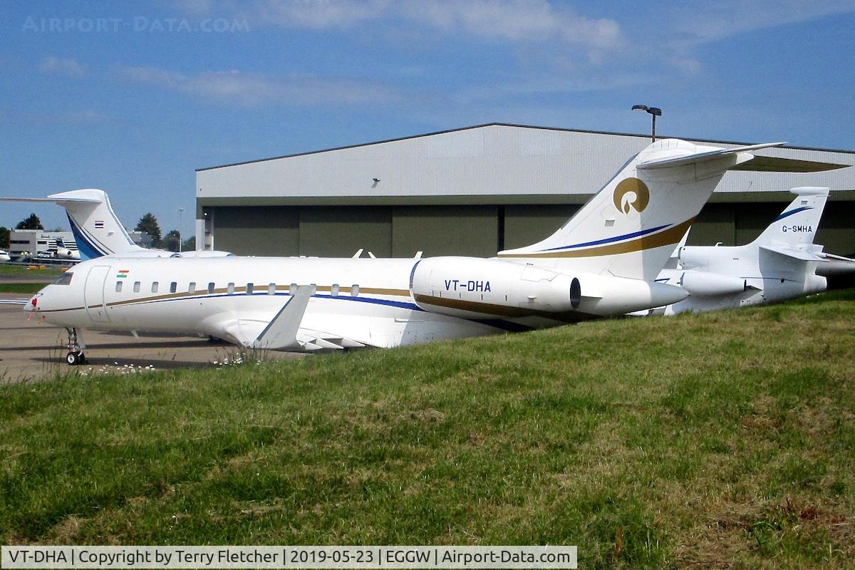 VT-DHA, 2002 Bombardier BD700-1A10 Global Express C/N 9111, at Luton
