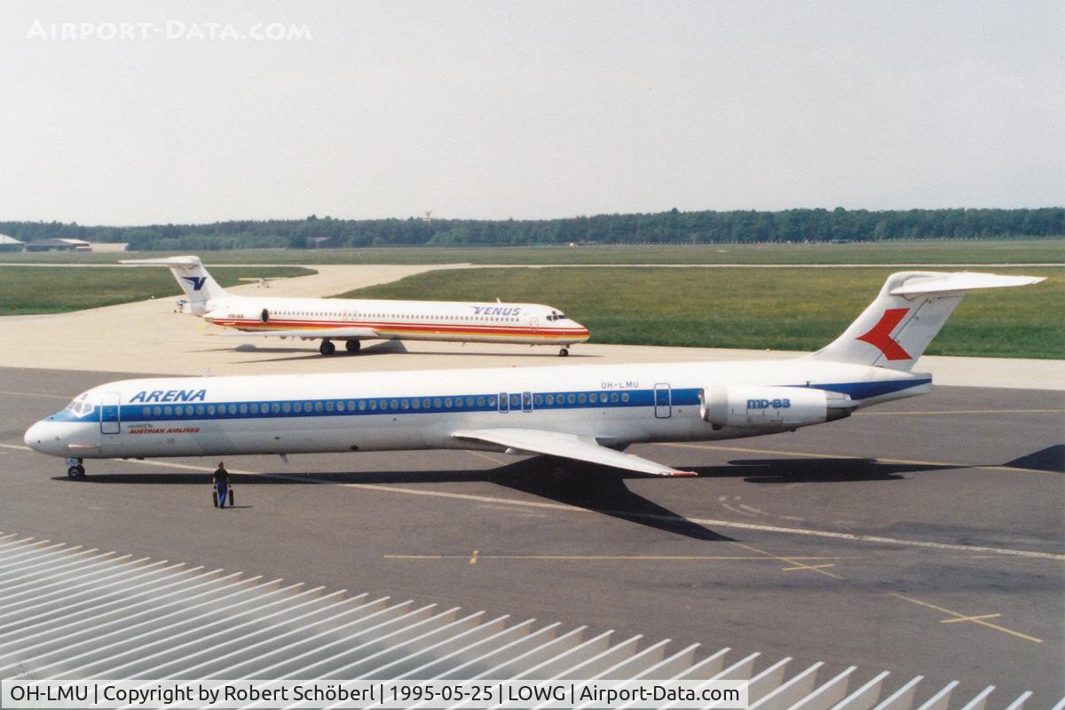 OH-LMU, 1989 McDonnell Douglas MD-83 (DC-9-83) C/N 49741, OH-LMU @ LOWG 1995 Arena Club Reisen operated by Austrian Airlines in Finnair basic cs