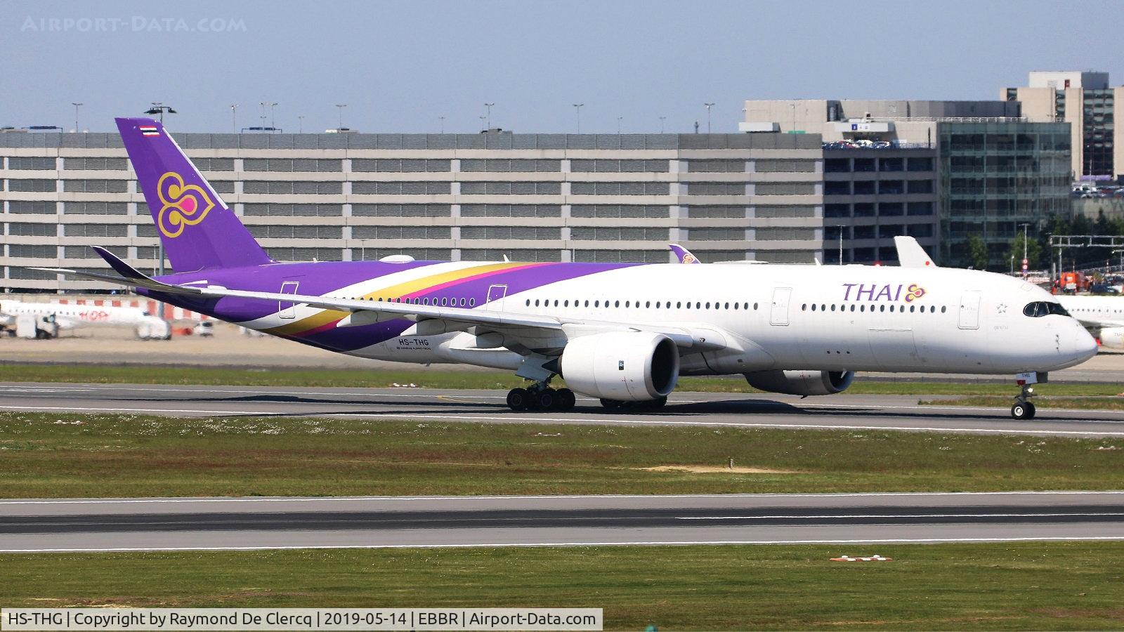 HS-THG, 2017 Airbus A350-941 C/N 130, Taking off from Brussels rwy 07R.