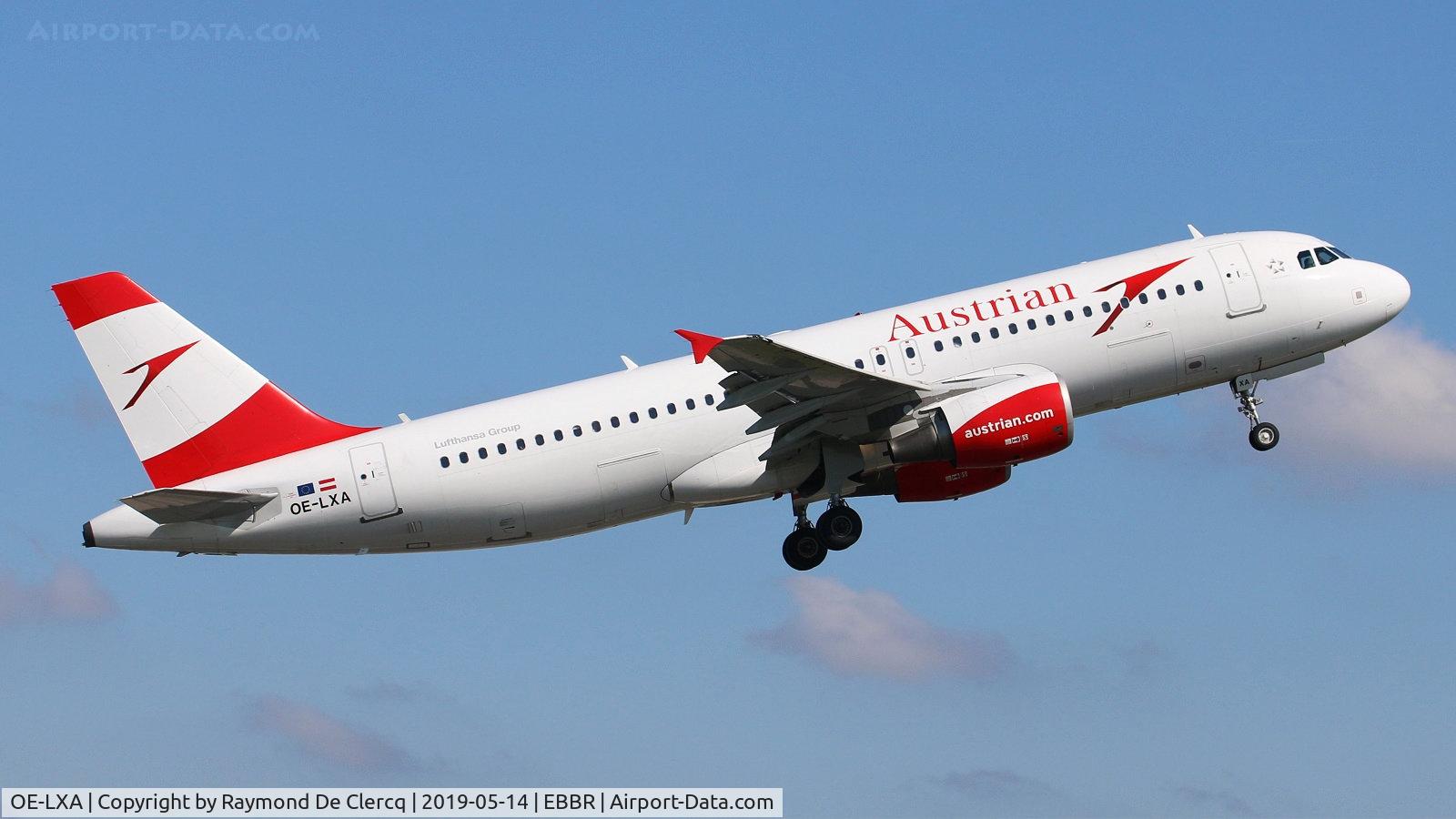 OE-LXA, 2007 Airbus A320-216 C/N 3295, Departing Brussels.