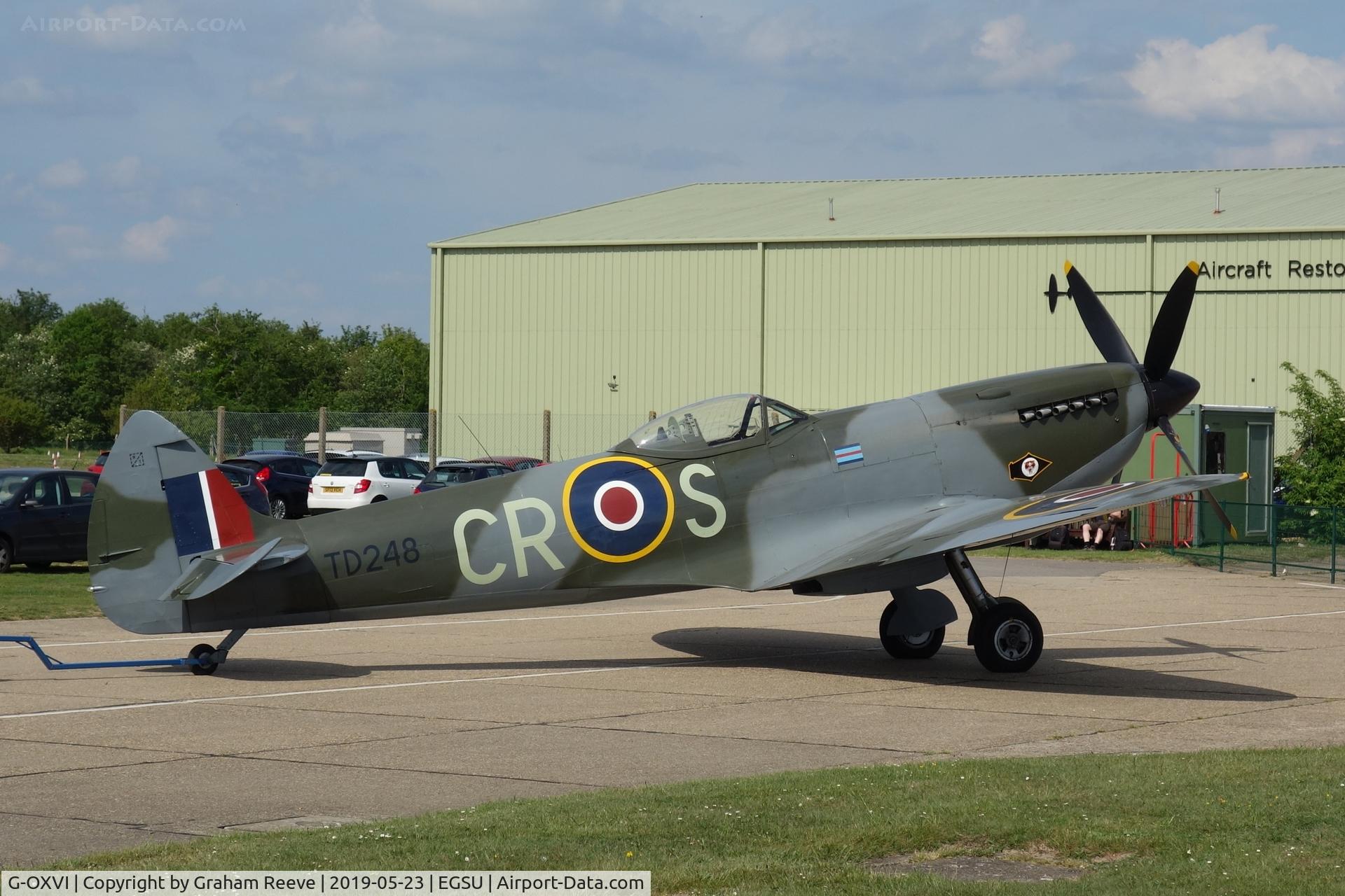 G-OXVI, 1945 Supermarine 361 Spitfire LF.XVIe C/N CBAF.IX.4262, Under tow at Duxford.