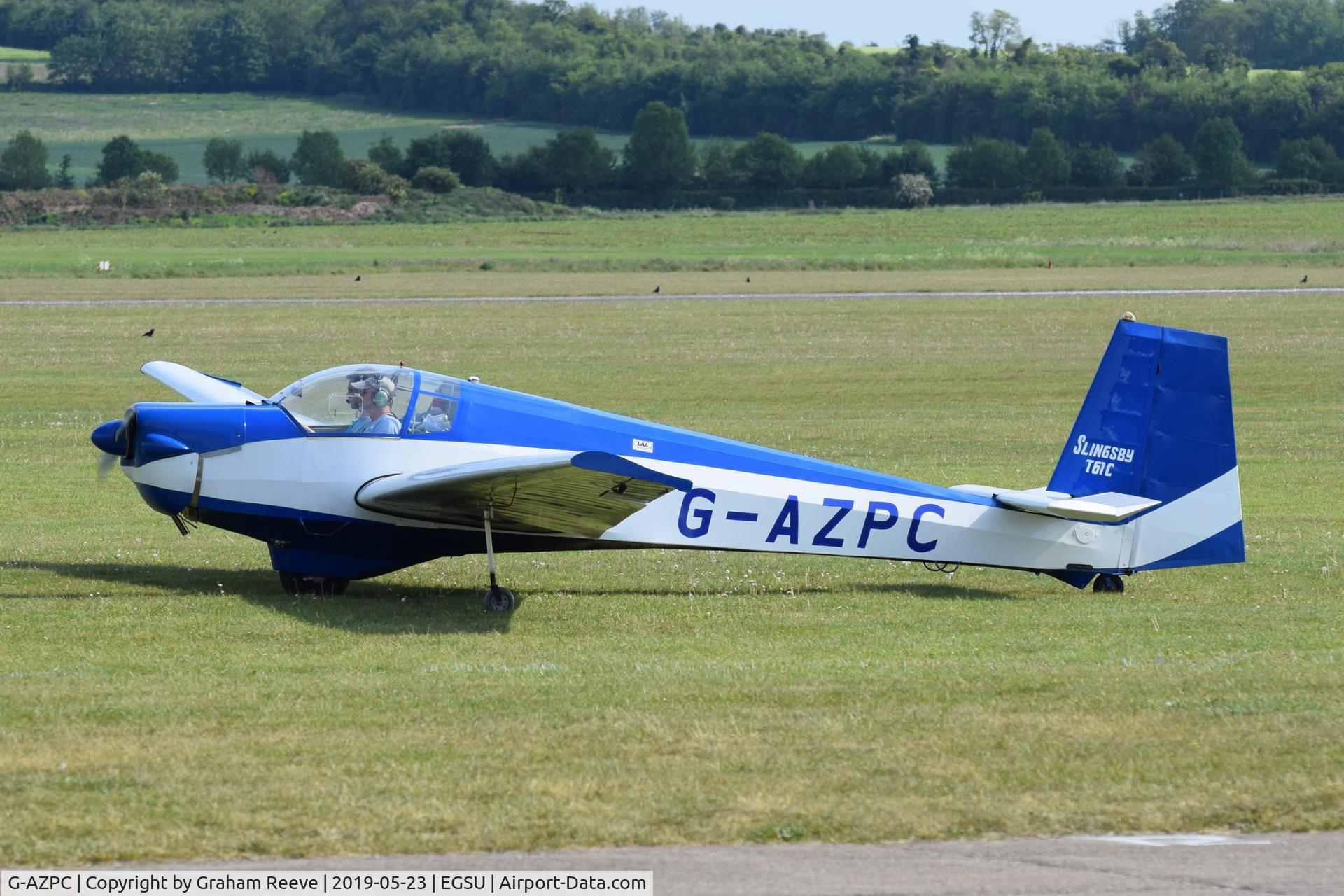 G-AZPC, 1972 Slingsby T-61C Falke C/N 1767, Departing from Duxford