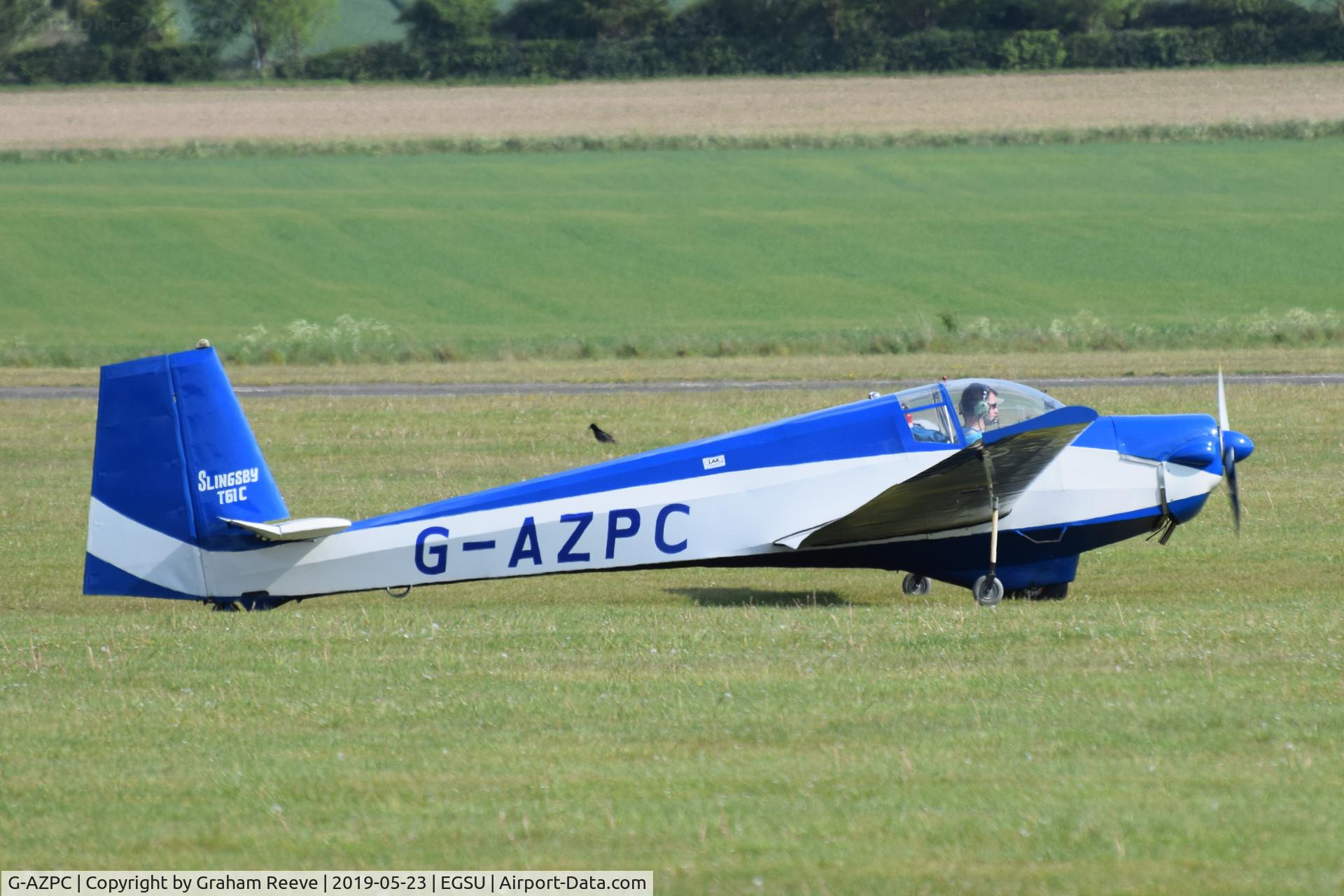 G-AZPC, 1972 Slingsby T-61C Falke C/N 1767, Departing from Duxford