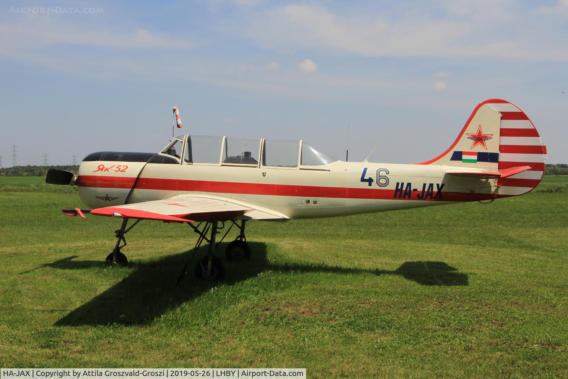 HA-JAX, 1991 Yakovlev Yak-52 C/N 9111411, LHBY - Böny Airport, Hungary