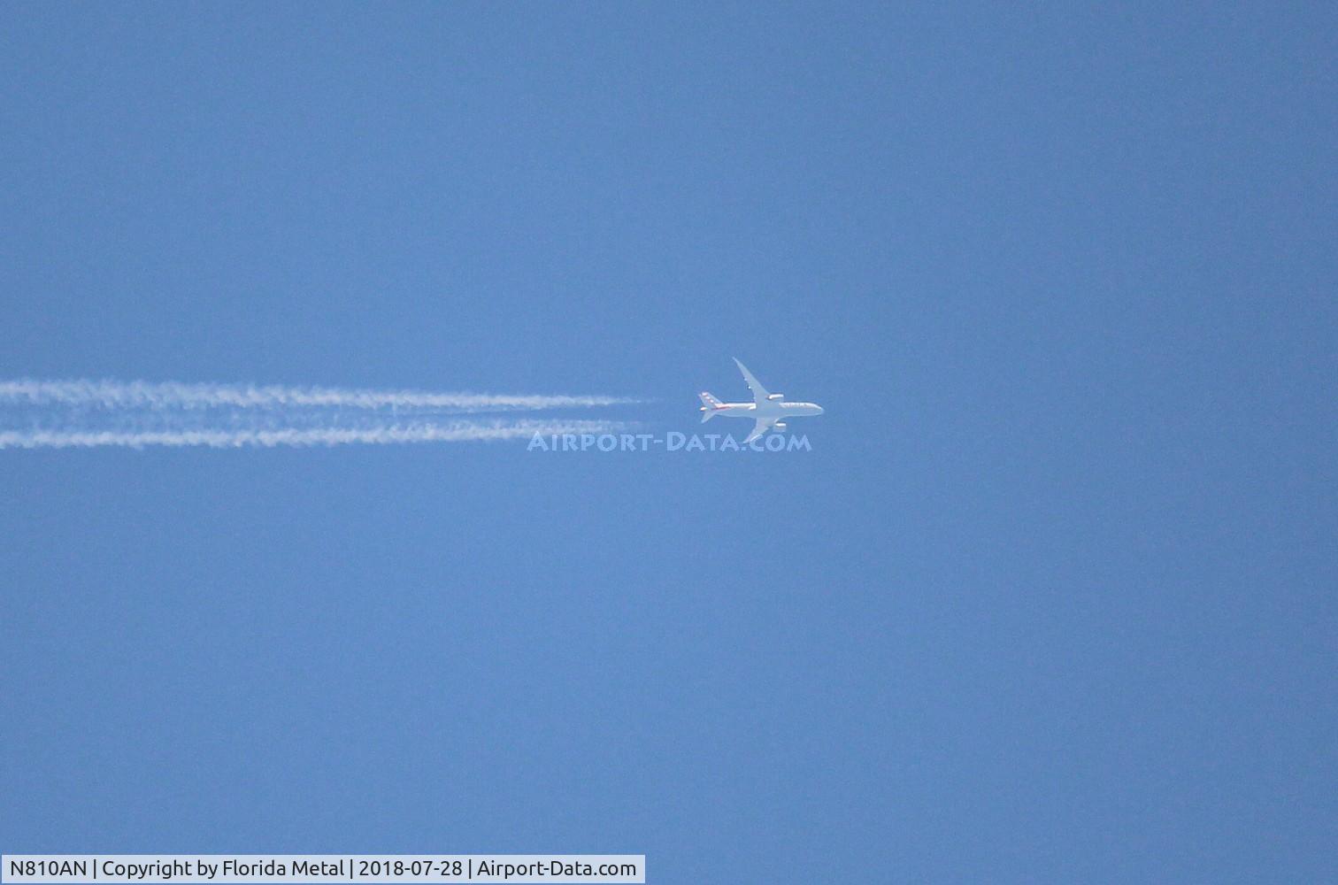 N810AN, 2015 Boeing 787-8 Dreamliner C/N 40628, American 787 seen over Air Venture Oshkosh flying ORD-PVG