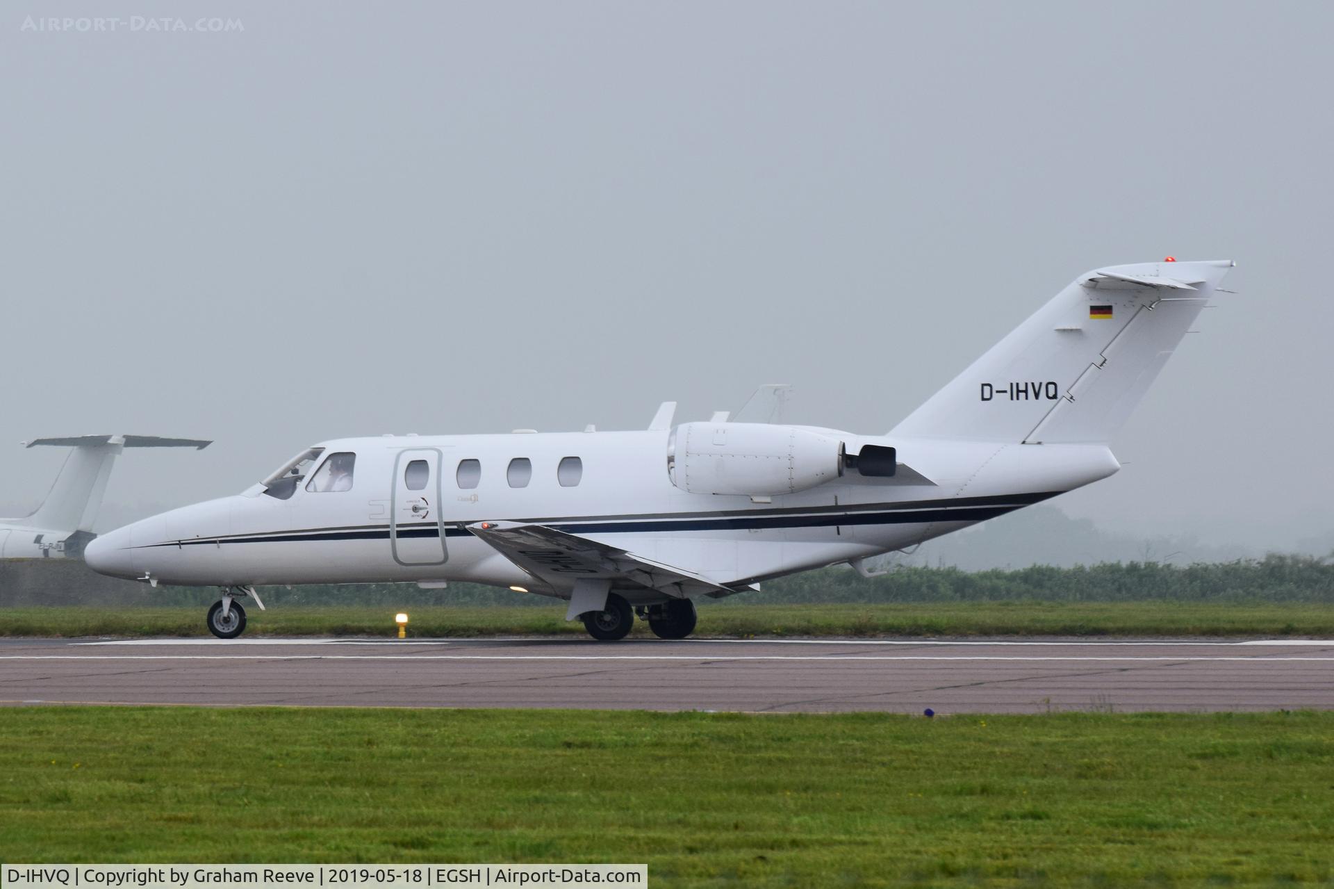 D-IHVQ, 2001 Cessna 525  Citation CJ1 C/N 525-0436, Departing from Norwich.