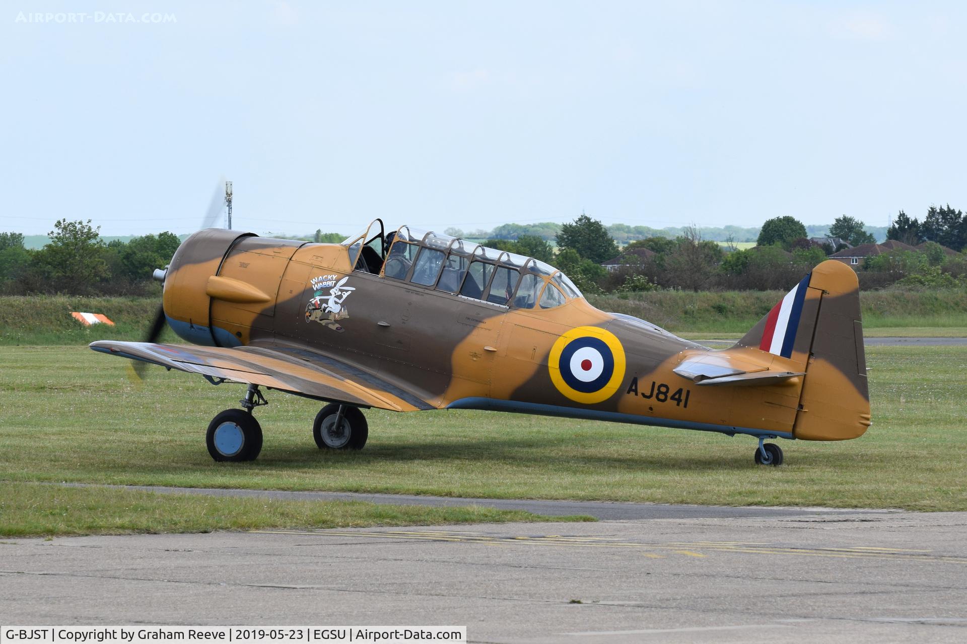 G-BJST, 1953 Canadian Car & Foundry T-6H Harvard Mk.4M C/N 14A-2429, Just landed at Duxford.