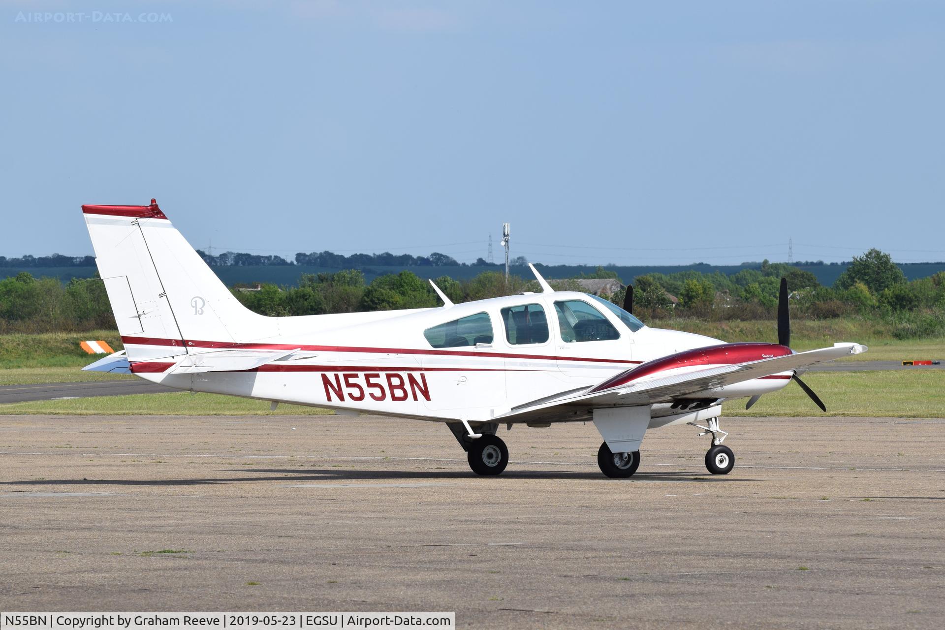 N55BN, 1973 Beech 95-B55 Baron Baron C/N TC-1572, Parked at Duxford.