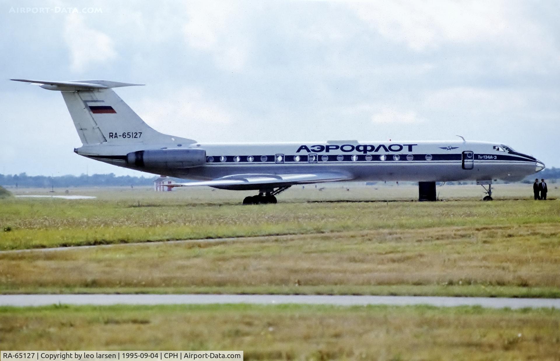 RA-65127, Tupolev Tu-134A-3 C/N 60627, Copenhagen 4.9.1995