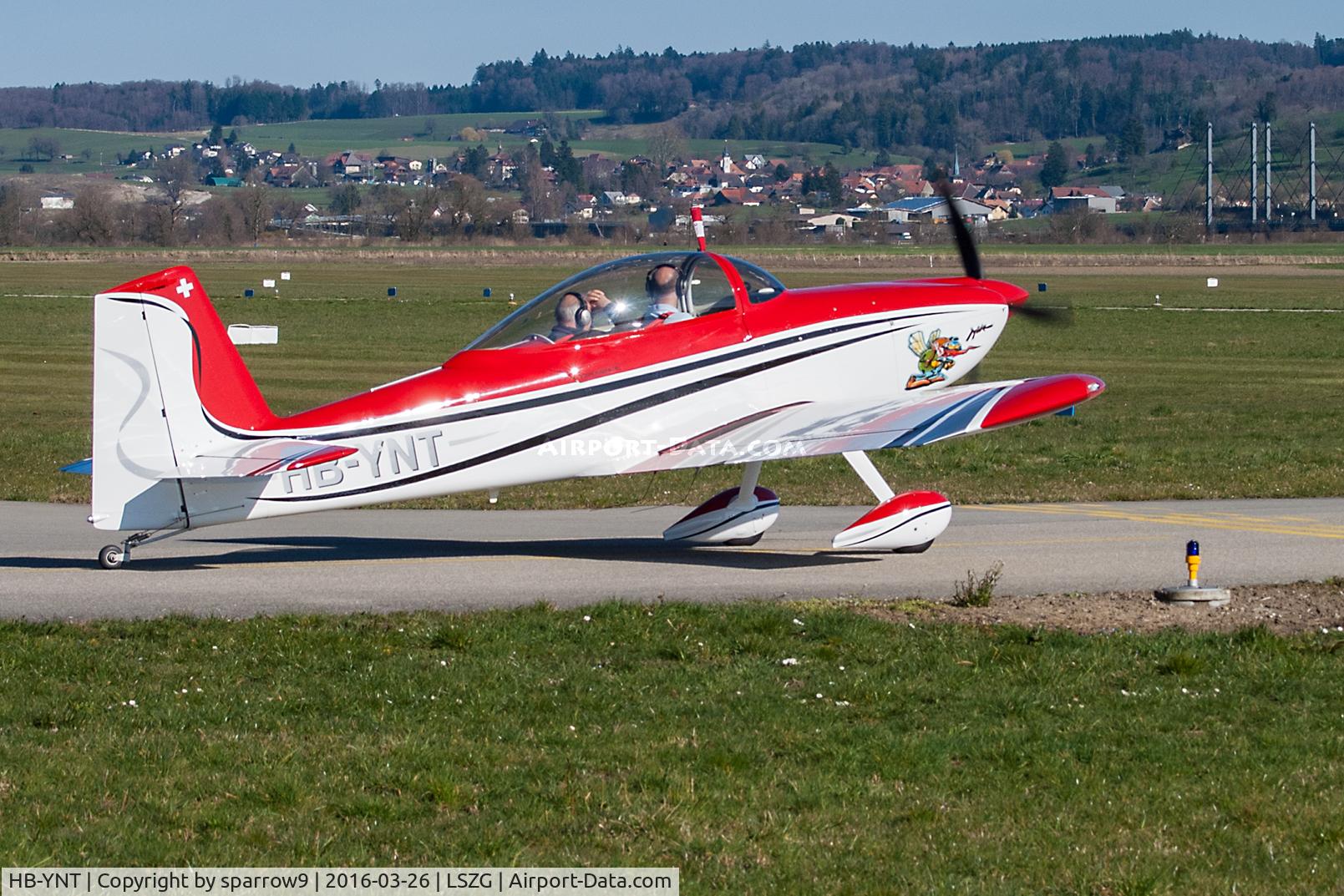 HB-YNT, 2012 Vans RV-8 C/N 82467, Run-up position runway 05 Grenchen
