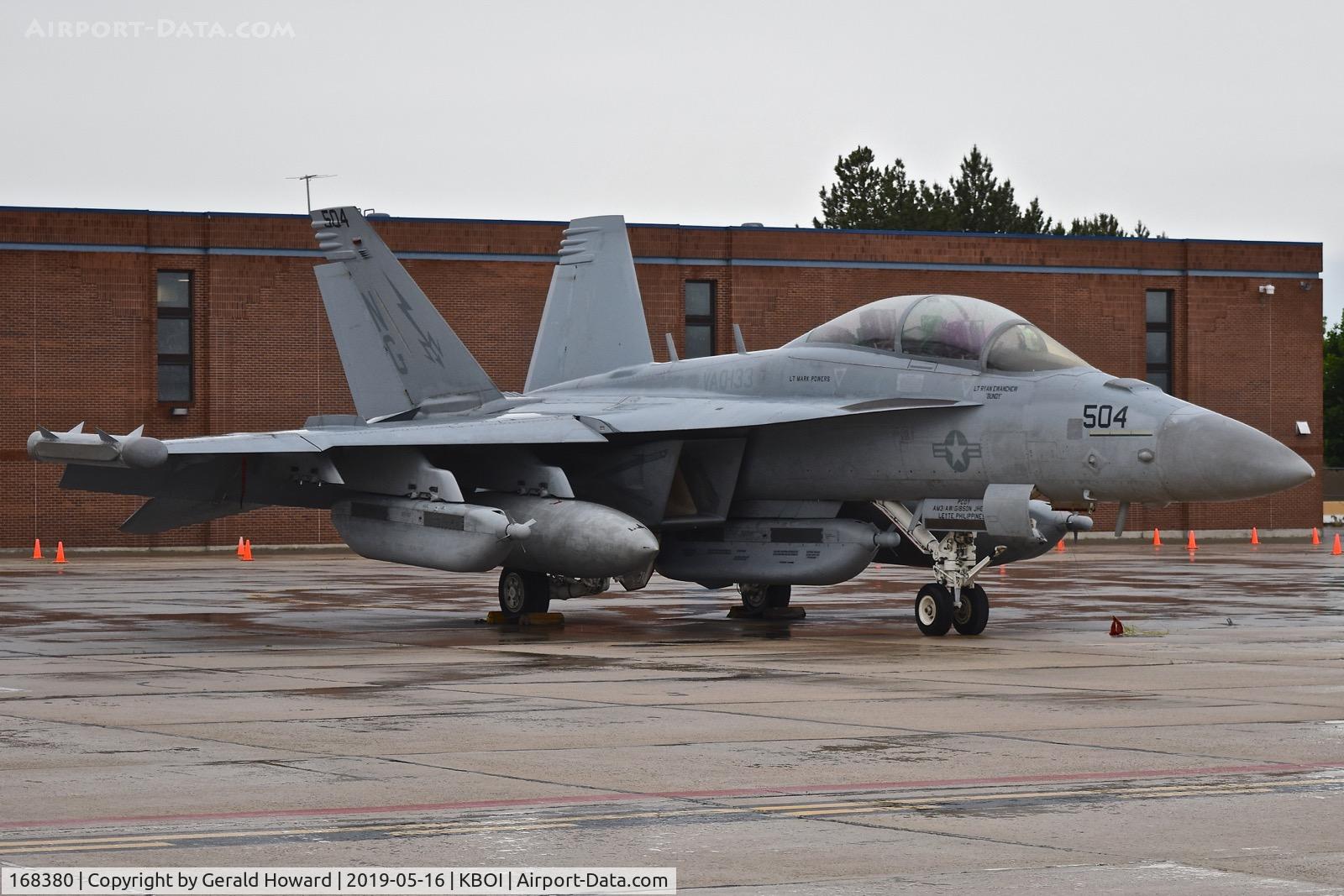 168380, Boeing EA-18G Growler C/N G-66, Parked on the Idaho ANG ramp.