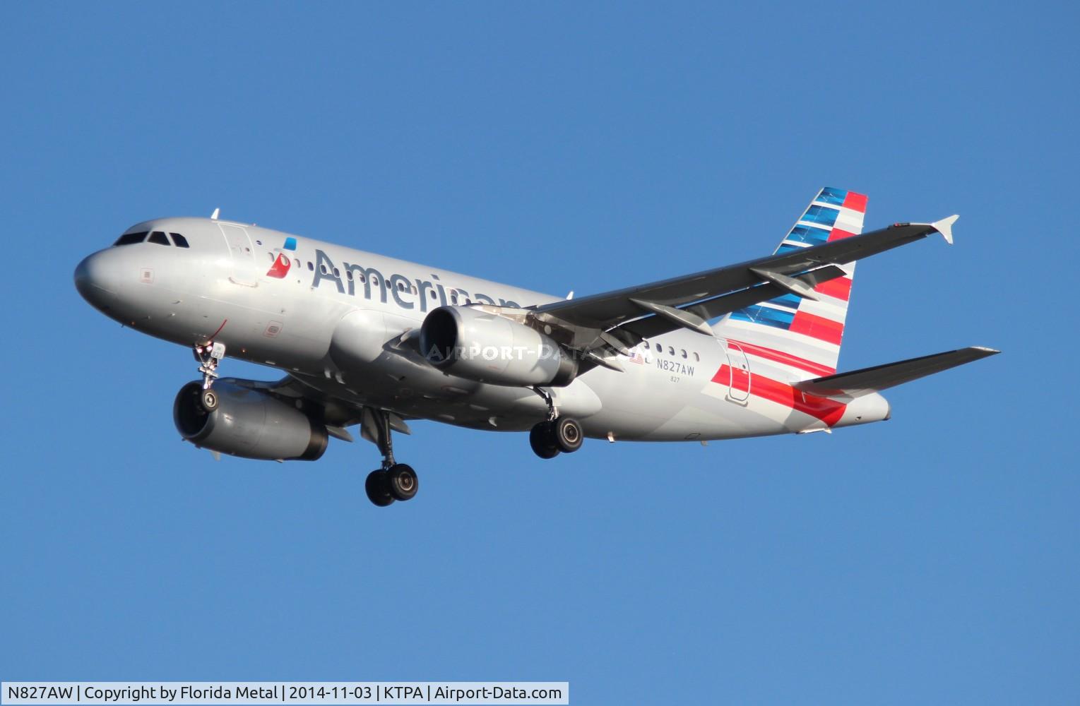 N827AW, 2001 Airbus A319-132 C/N 1547, American