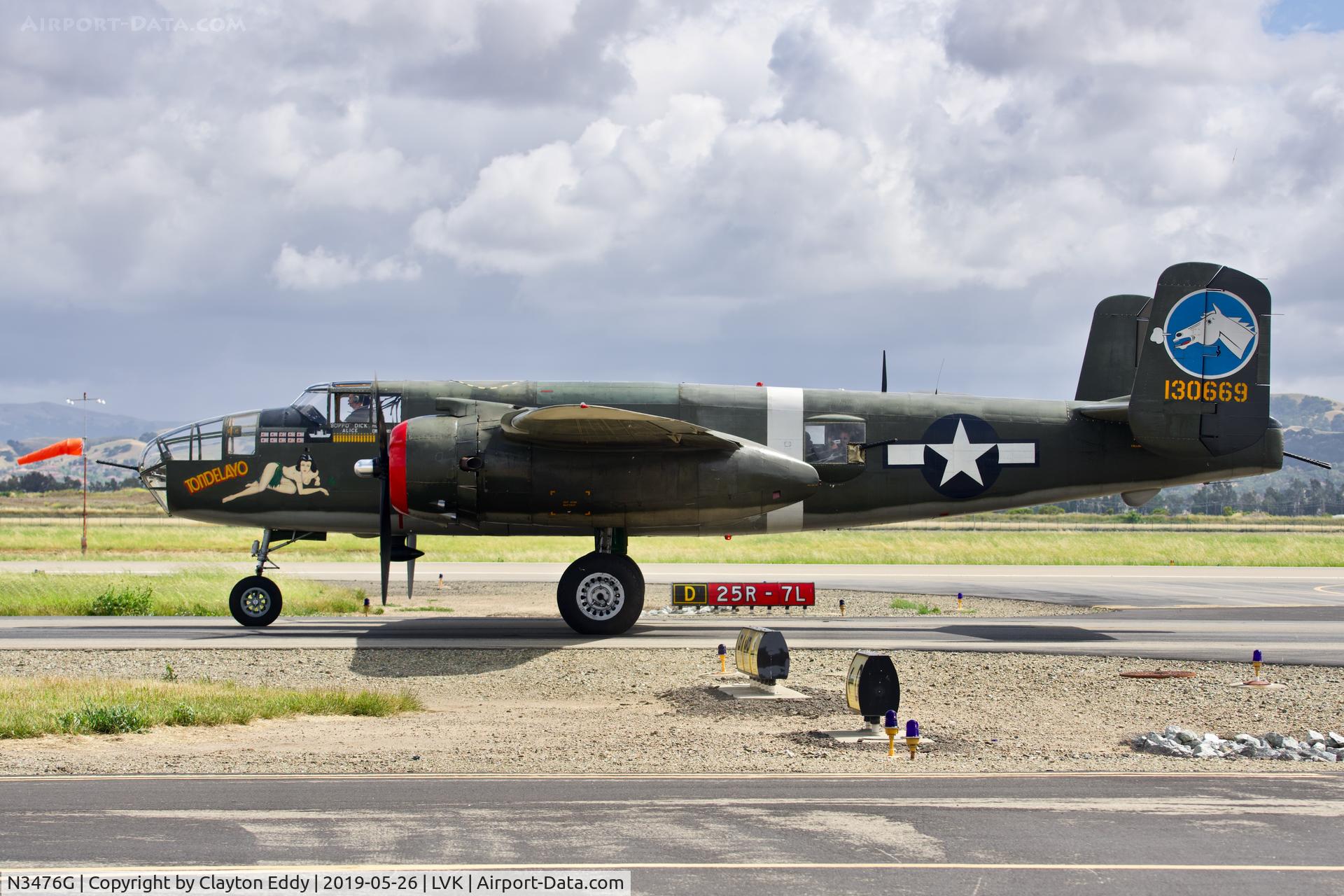 N3476G, 1944 North American B-25J Mitchell C/N 108-33257, Collings Foundation B-25 Livermore Airport California 2019.