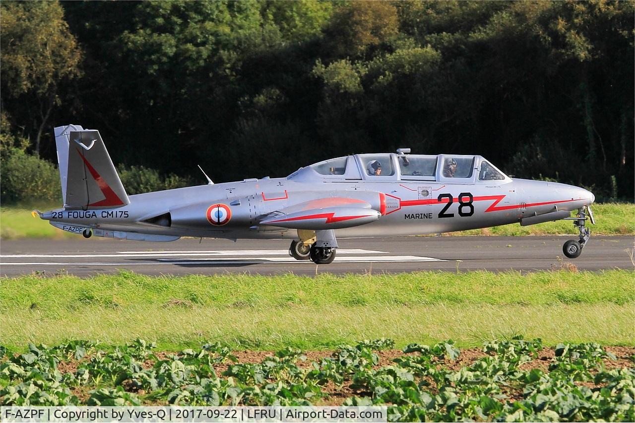 F-AZPF, Fouga CM-175 Zephyr C/N 28, Fouga CM-175 Zephyr, Ready to take off rwy 23, Morlaix-Ploujean airport (LFRU-MXN) Air show 2017