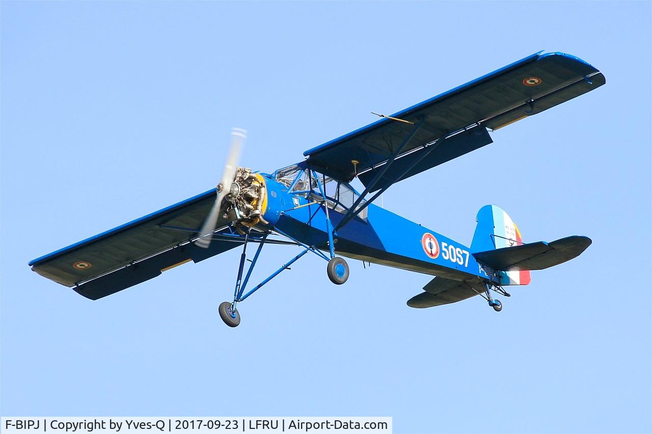 F-BIPJ, Morane-Saulnier MS-505 Criquet C/N 149, Morane-Saulnier MS-505 Criquet, On final rwy 23, Morlaix-Ploujean airport (LFRU-MXN) Air show 2017