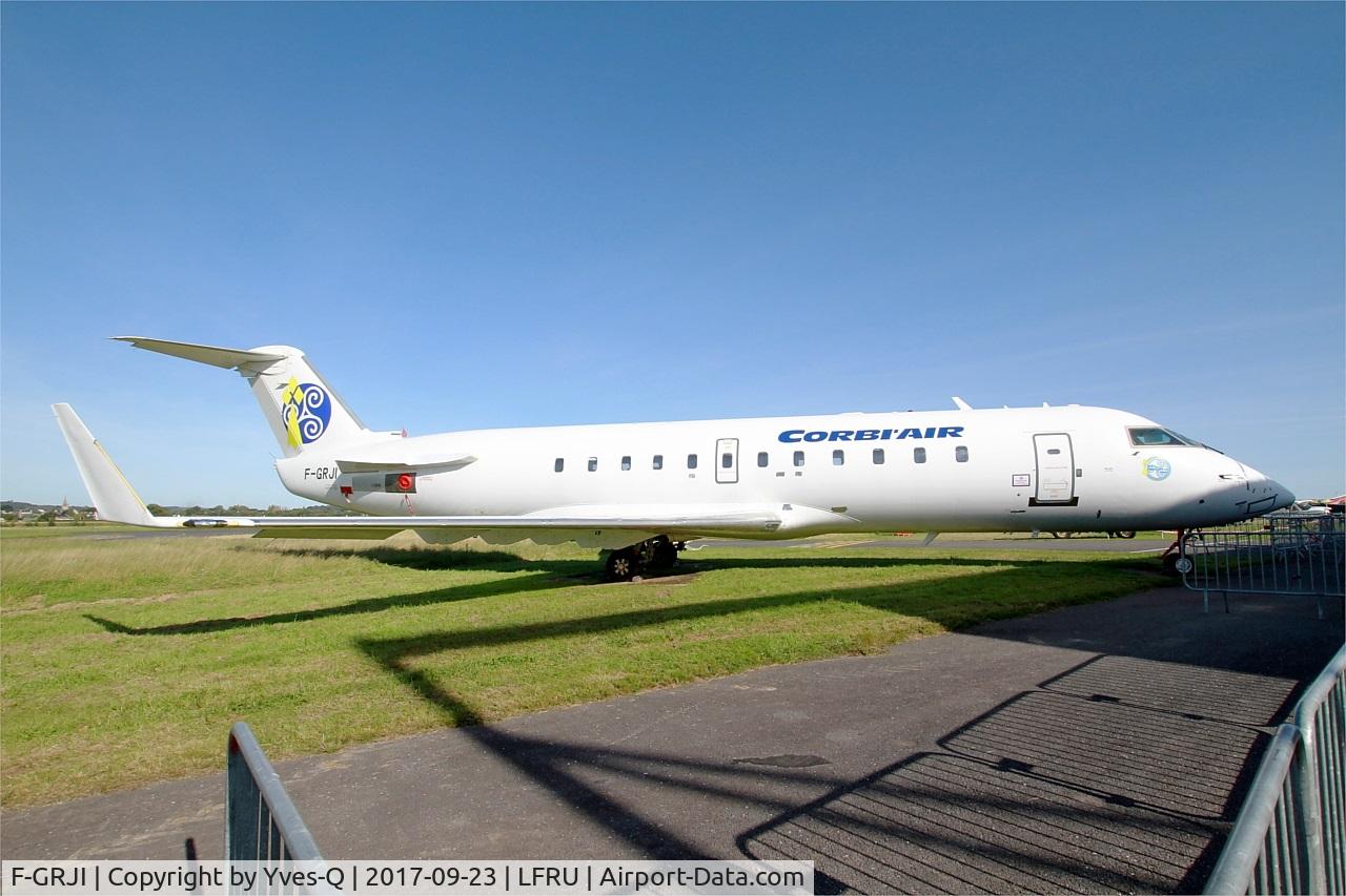F-GRJI, 1996 Canadair CRJ-100ER (CL-600-2B19) C/N 7147, Canadair Regional Jet CRJ-100ER, Dedicated to training of Tristan Corbière high school students, Morlaix-Ploujean airport (LFRU-MXN)