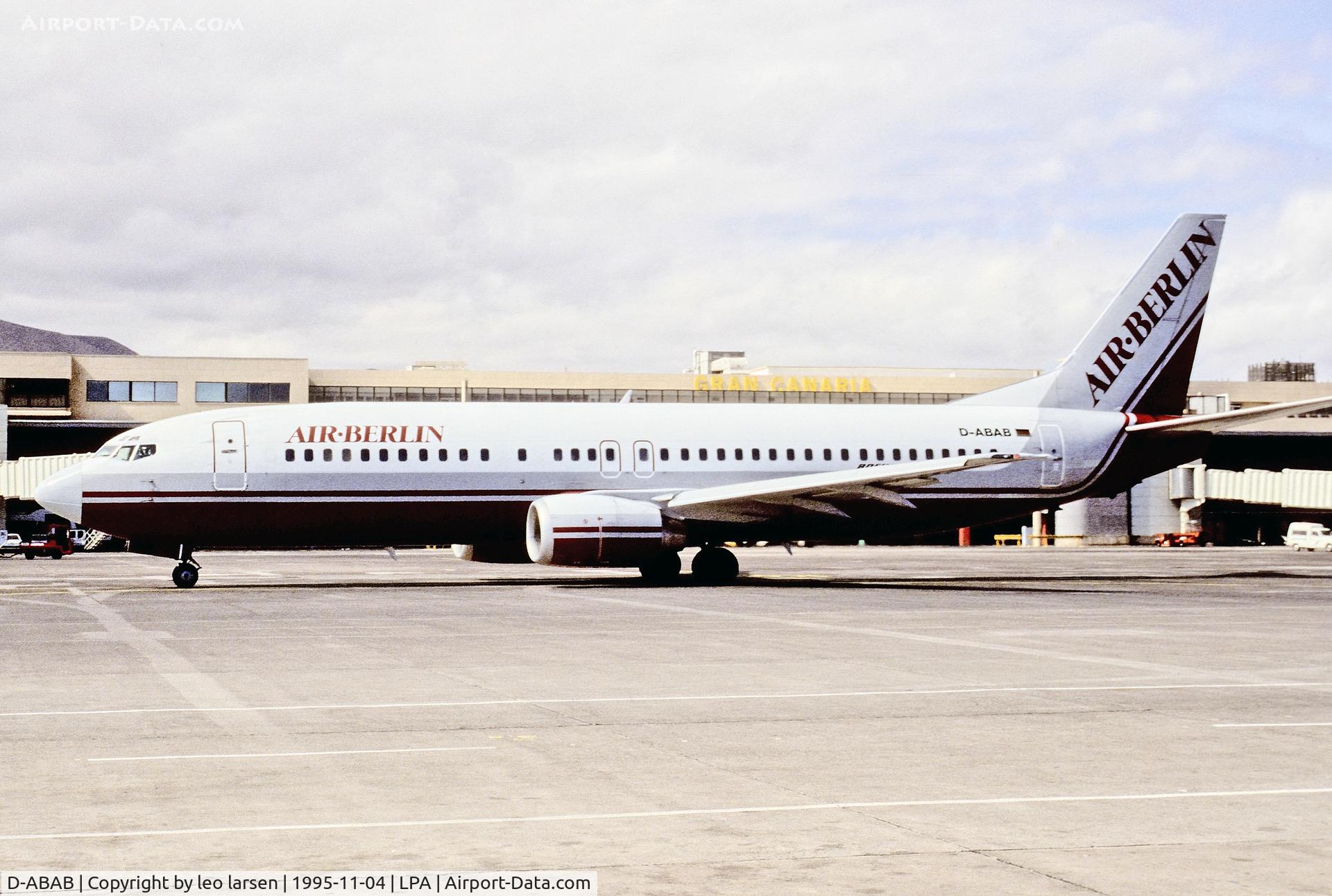 D-ABAB, 1990 Boeing 737-4K5 C/N 24769, Las Palmas 4.11.1995