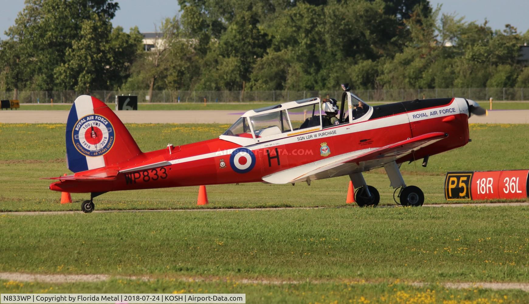 N833WP, 1952 De Havilland DHC-1 Chipmunk T.10 C/N C1/0714, Chipmunk