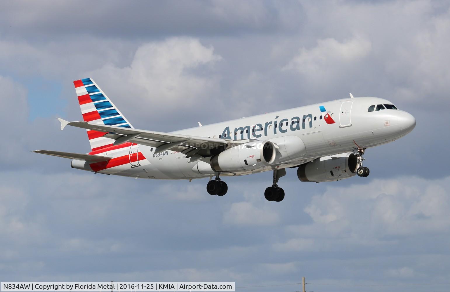 N834AW, 2004 Airbus A319-132 C/N 2302, American