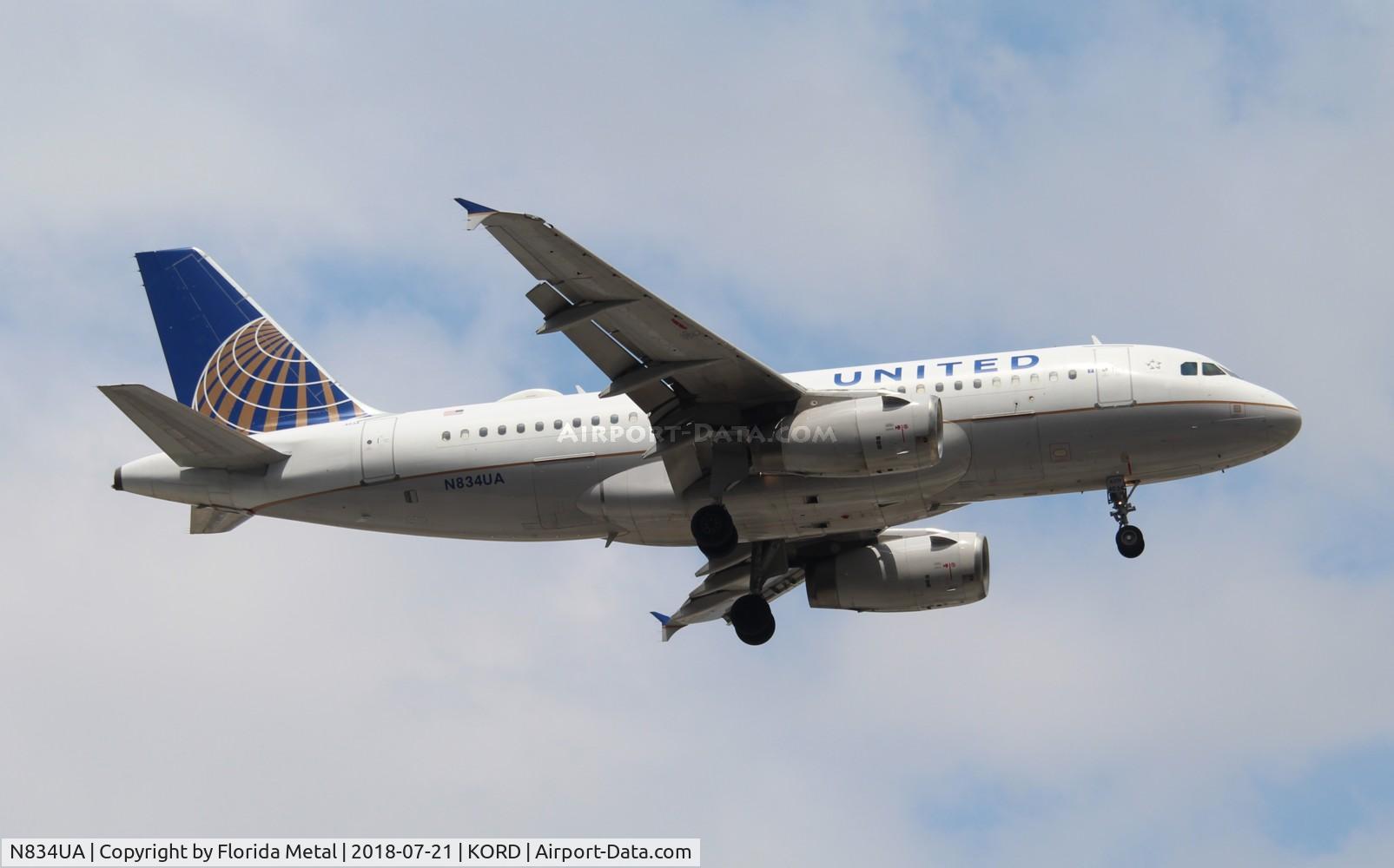 N834UA, 2001 Airbus A319-131 C/N 1420, United