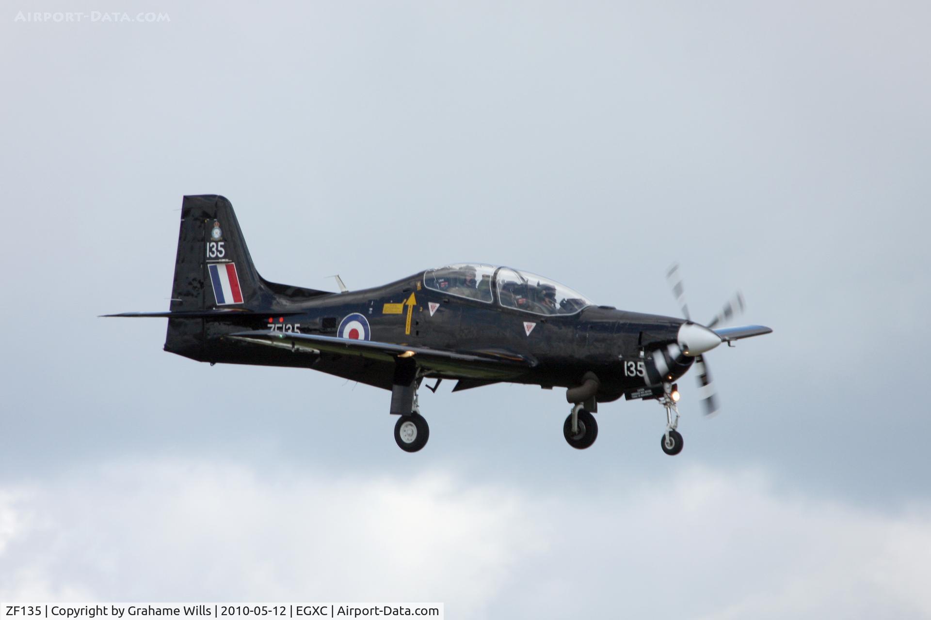 ZF135, 1986 Short S-312 Tucano T1 C/N S001/T1, Shorts Tucano T1 ZF135 1 FTS RAF, Coningsby 12/5/10