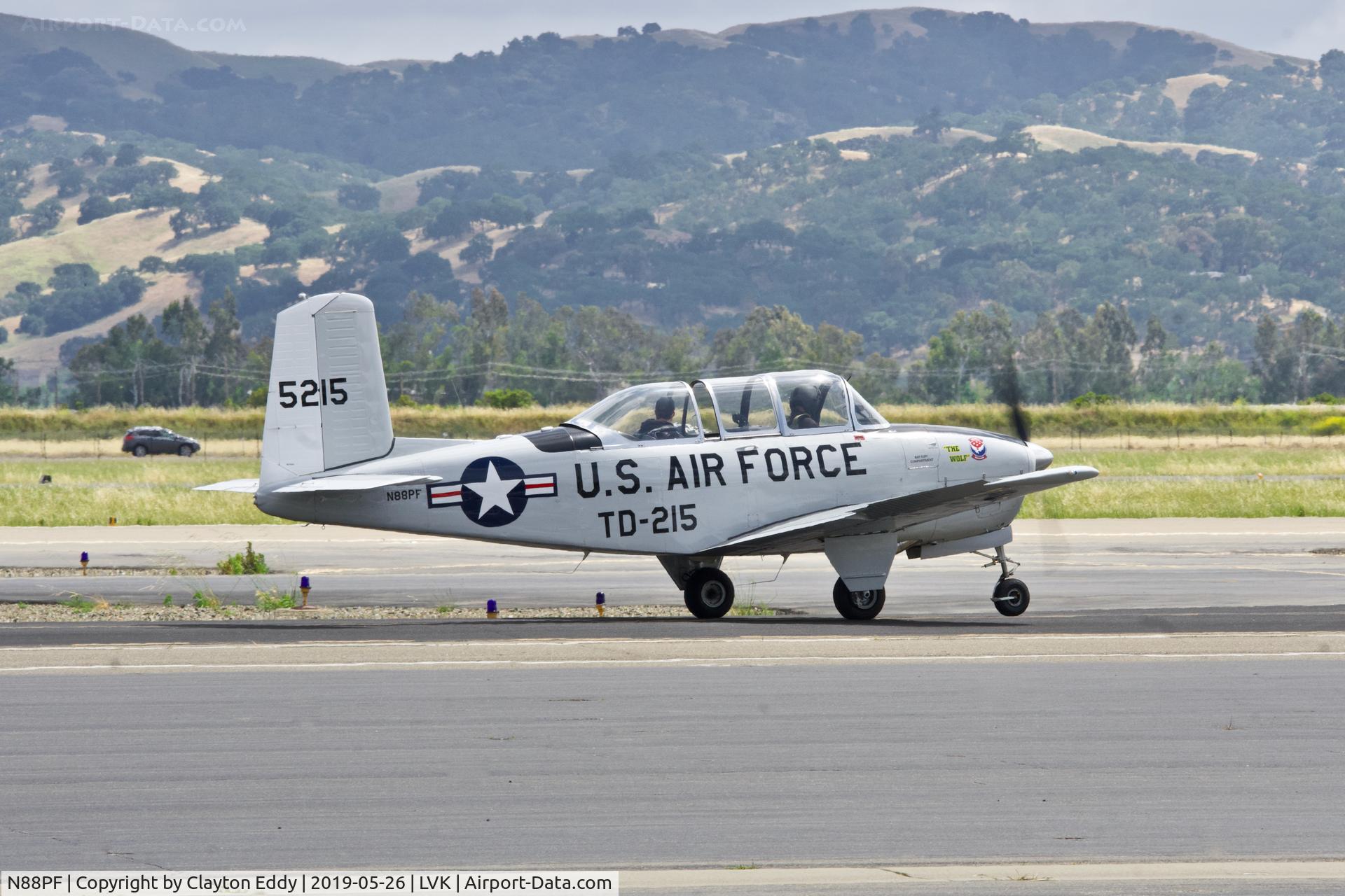 N88PF, 1956 Beech T-34A Mentor Mentor C/N G-772, Livermore Airport California 2019.