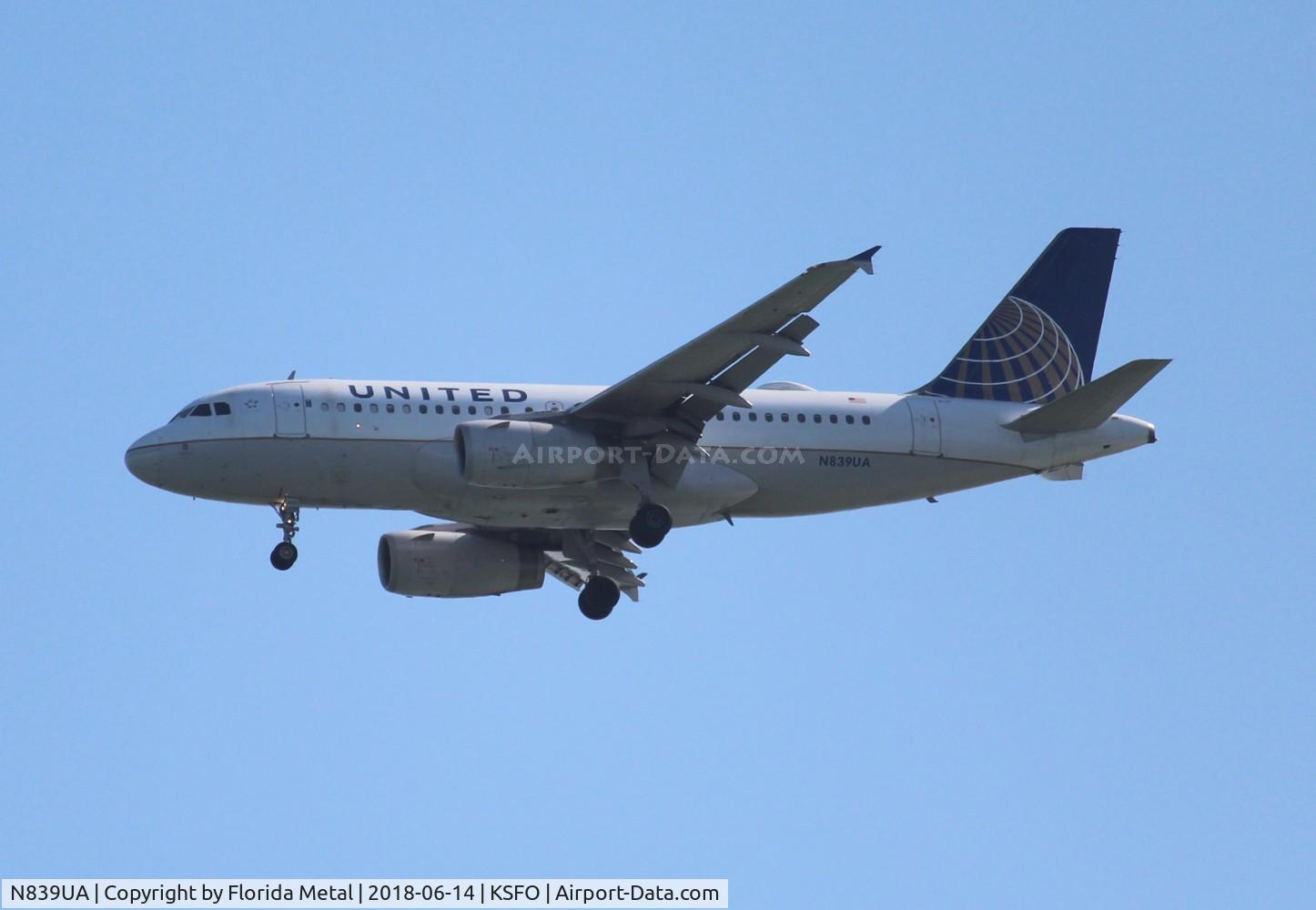 N839UA, 2001 Airbus A319-131 C/N 1507, United