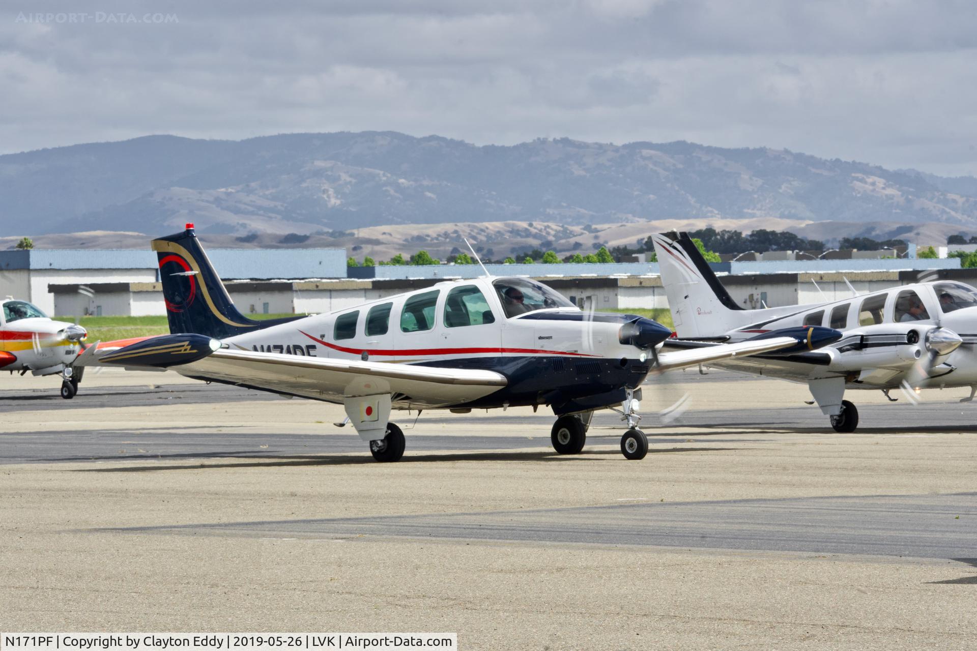 N171PF, 1980 Beech A36TC Bonanza 36 C/N EA-164, Livermore Airport California 2019.