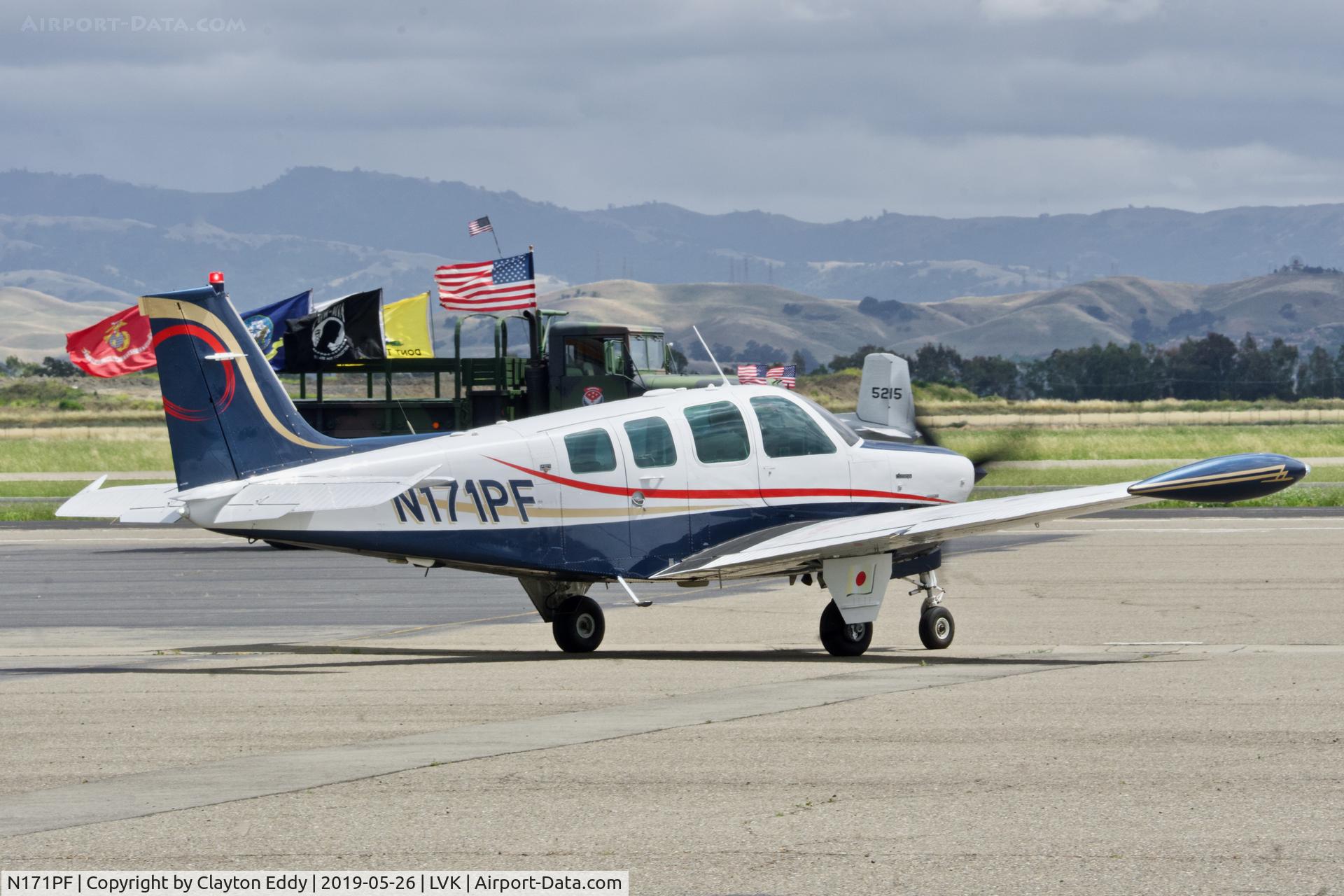 N171PF, 1980 Beech A36TC Bonanza 36 C/N EA-164, Livermore Airport California 2019.