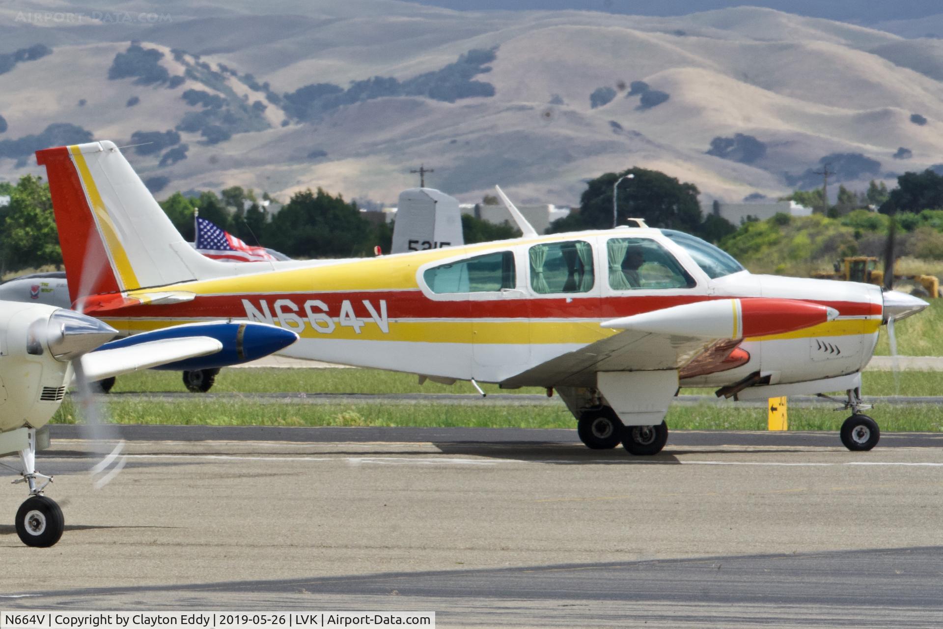 N664V, 1960 Beech 35-A33 Debonair C/N CD-239, Livermore Airport California 2019.