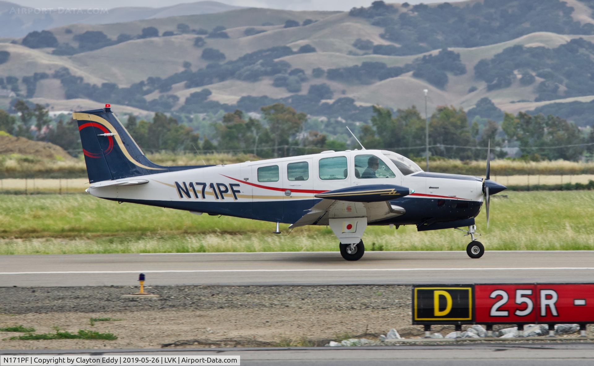 N171PF, 1980 Beech A36TC Bonanza 36 C/N EA-164, Livermore Airport California 2019.