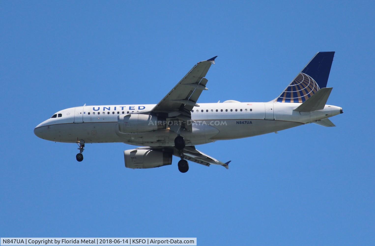 N847UA, 2001 Airbus A319-131 C/N 1627, United