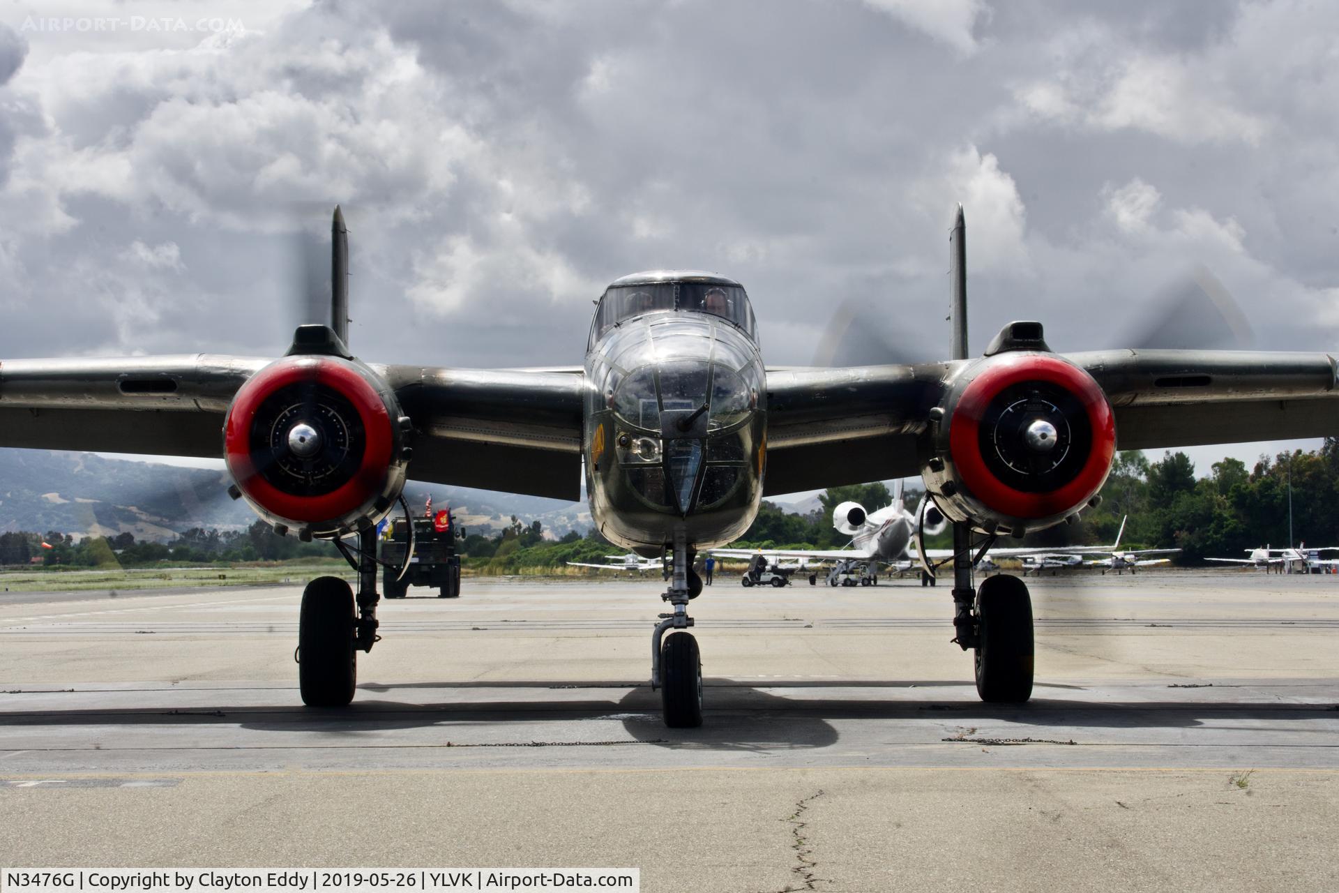N3476G, 1944 North American B-25J Mitchell C/N 108-33257, Livermore Airport California 2019.